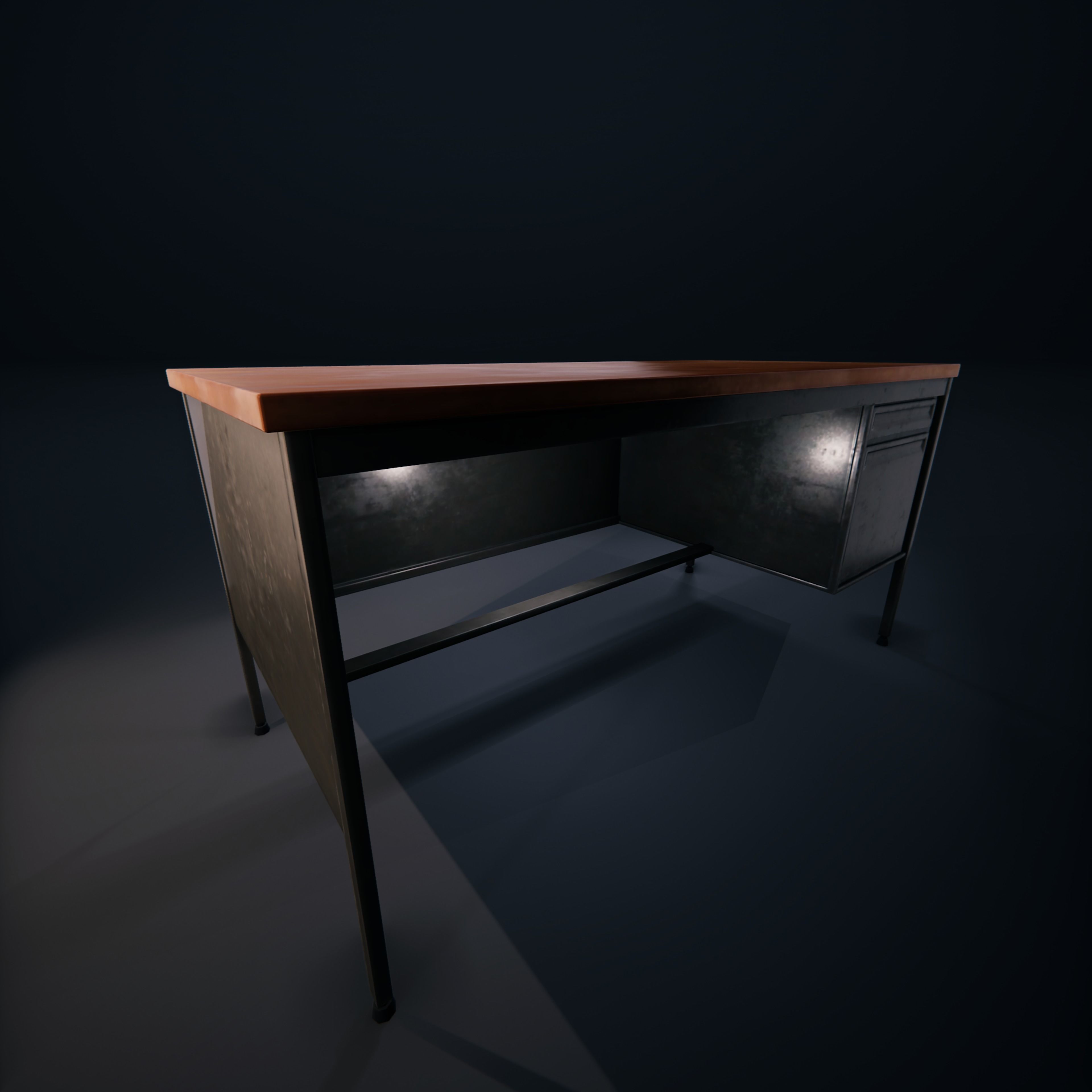 Teacher Desk Classroom VR AR HDRP Low-poly 3D model_13
