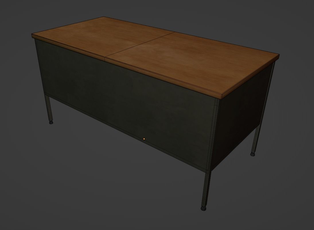 Teacher Desk Classroom VR AR HDRP Low-poly 3D model_20