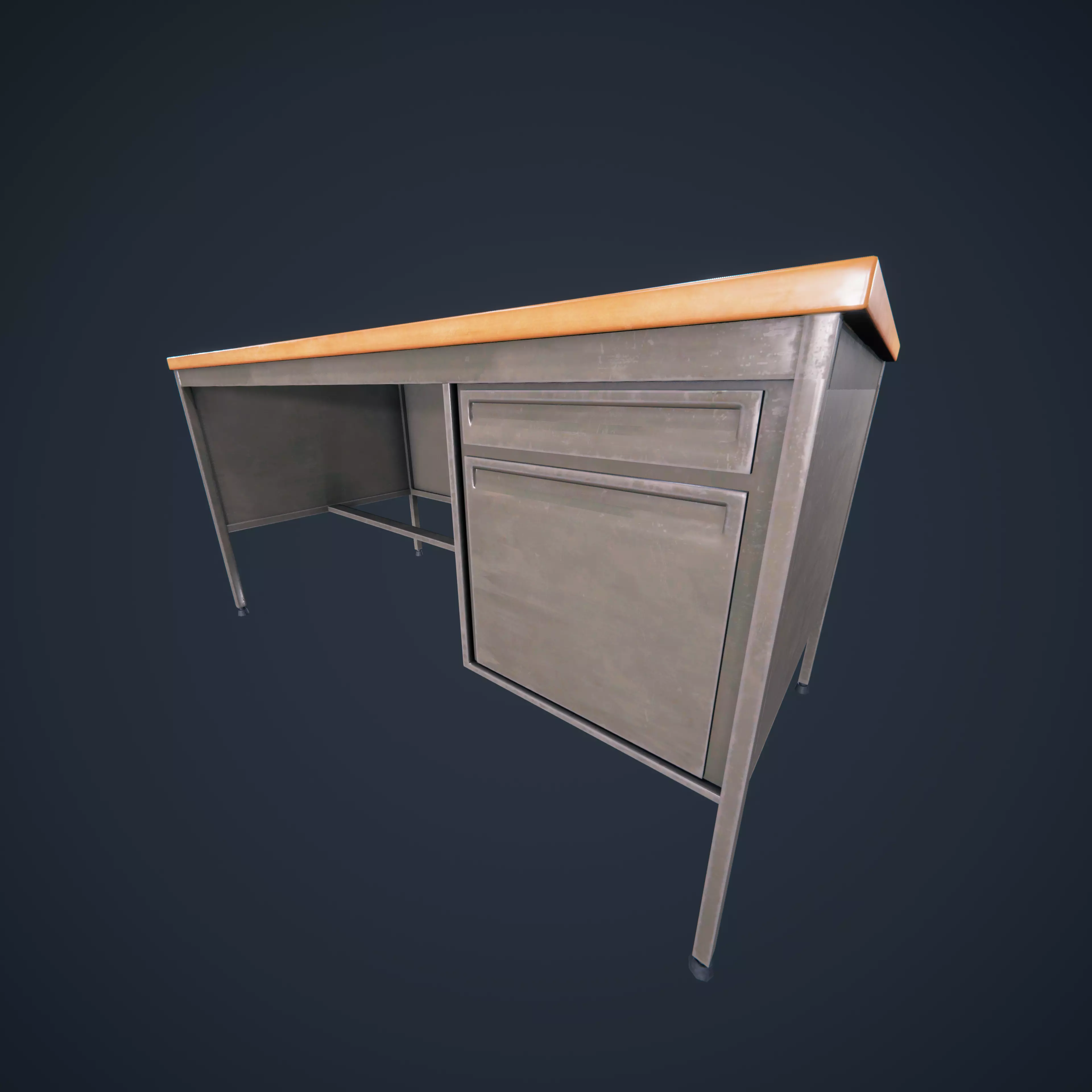 Teacher Desk Classroom VR AR HDRP Low-poly 3D model_0