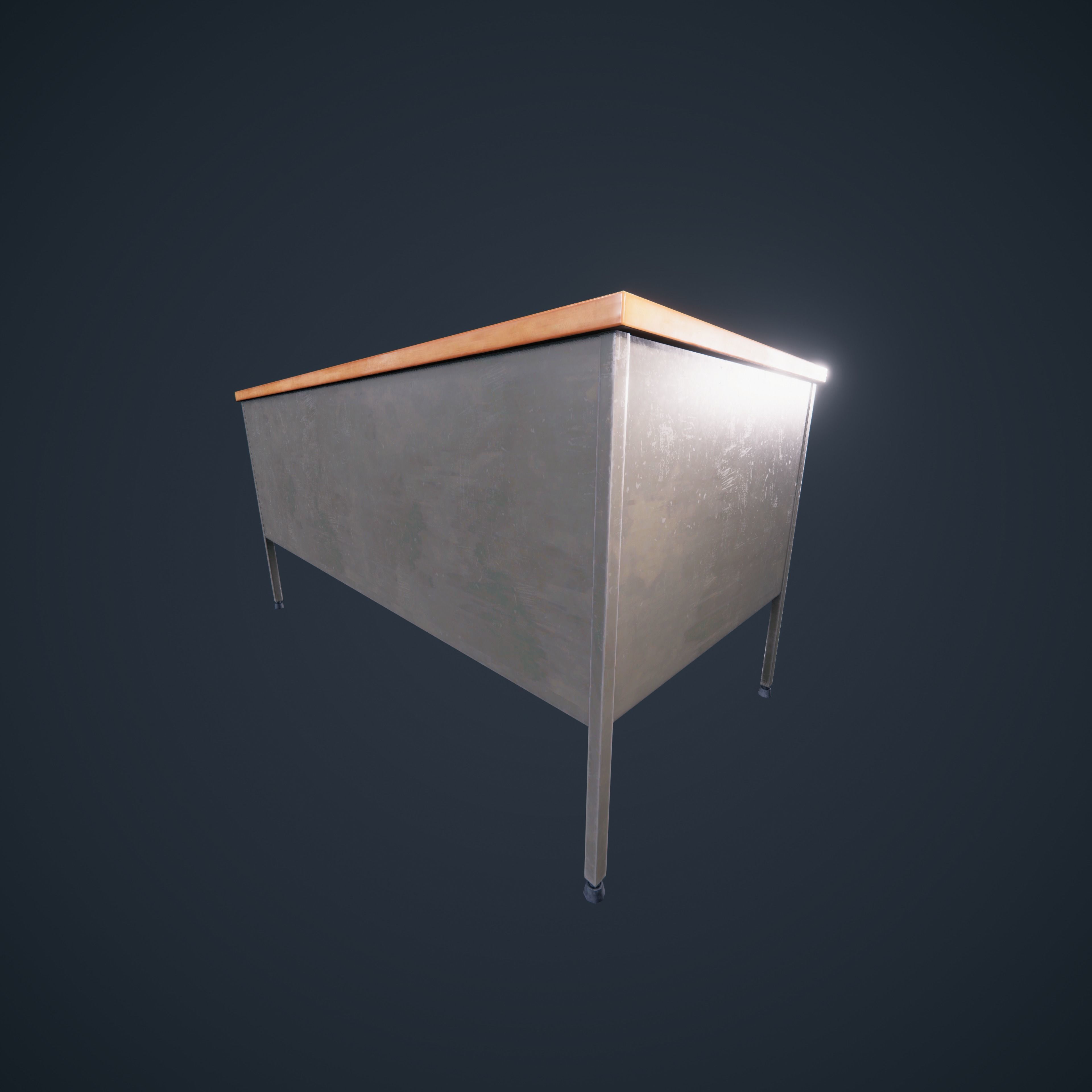 Teacher Desk Classroom VR AR HDRP Low-poly 3D model_11