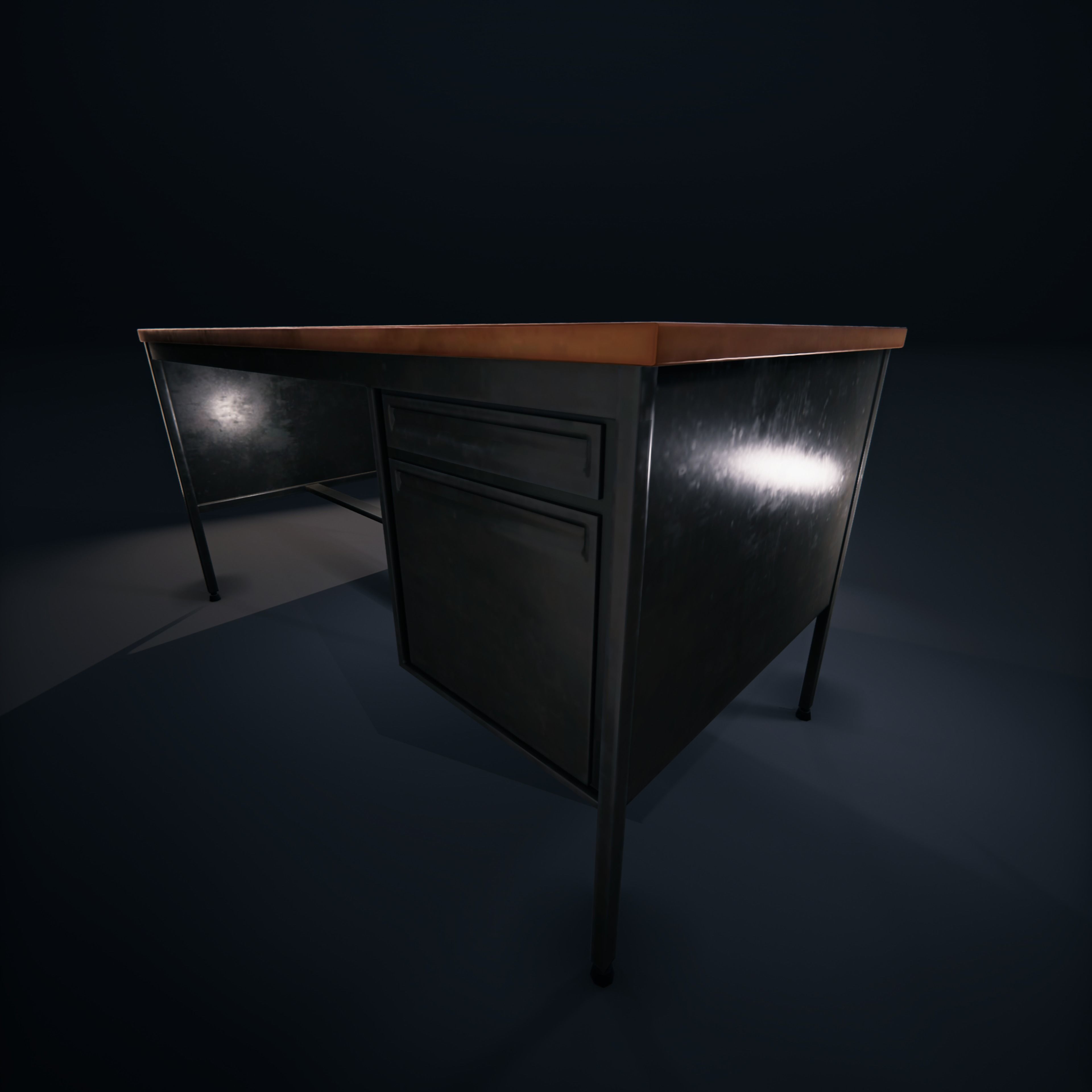 Teacher Desk Classroom VR AR HDRP Low-poly 3D model_15