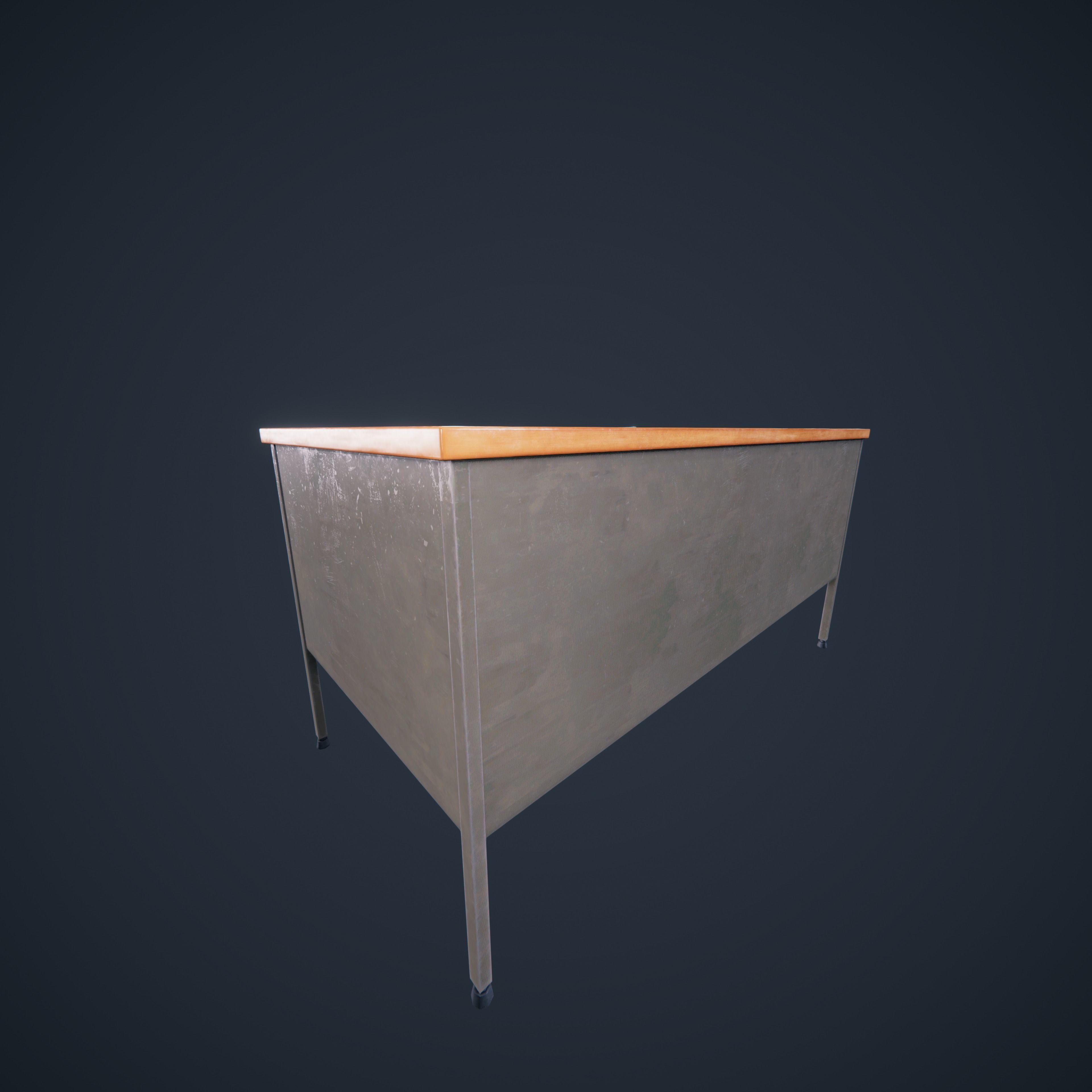 Teacher Desk Classroom VR AR HDRP Low-poly 3D model_3