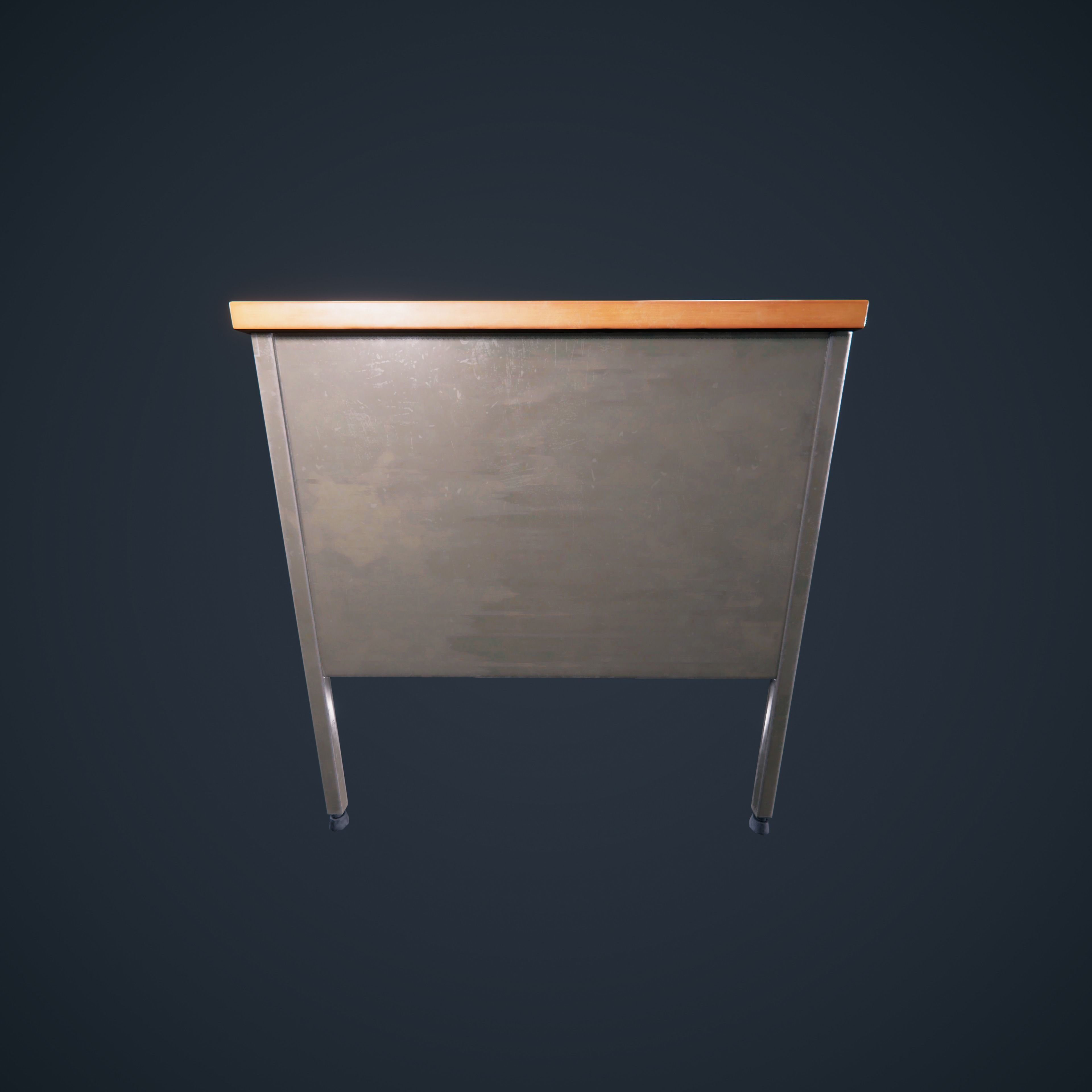 Teacher Desk Classroom VR AR HDRP Low-poly 3D model_12