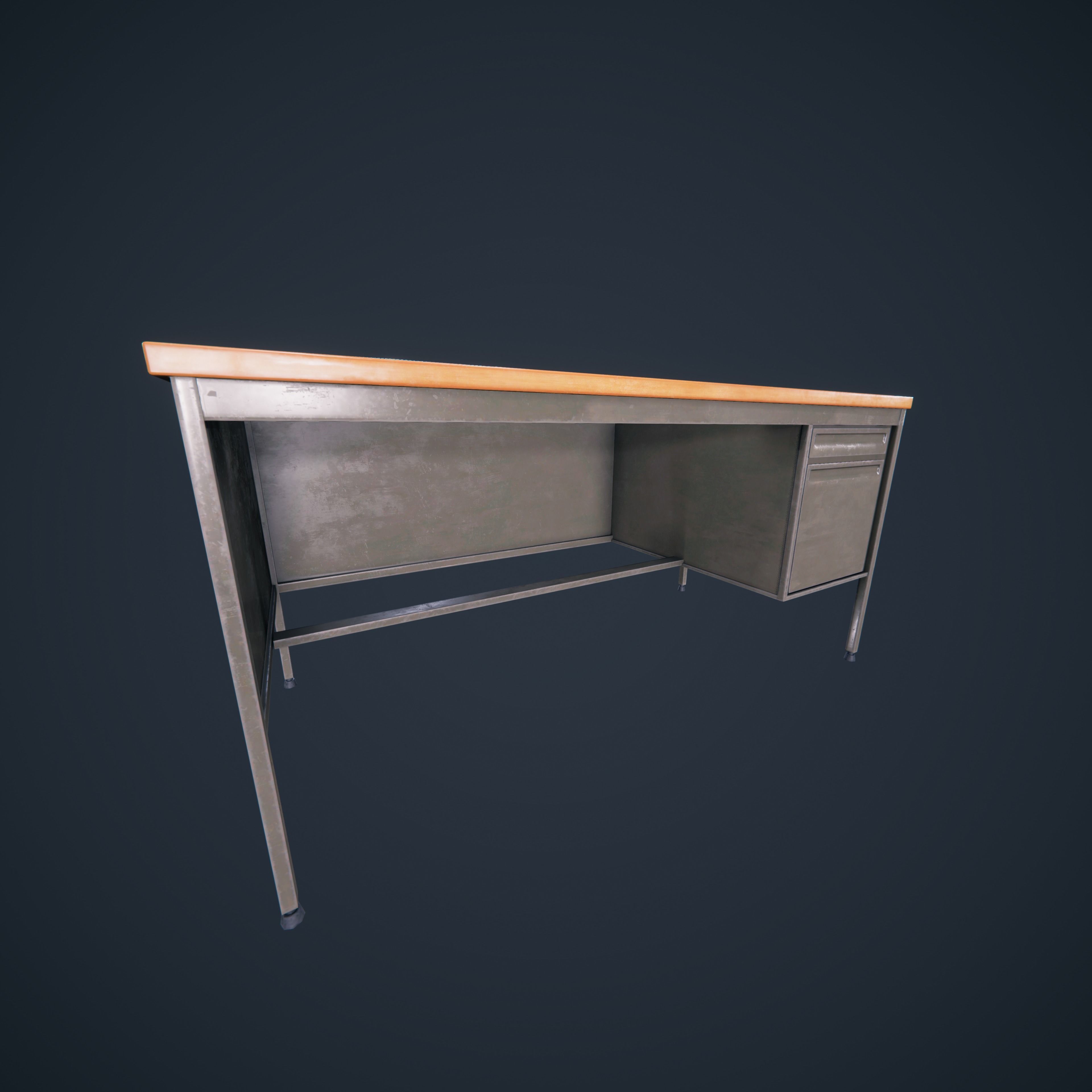 Teacher Desk Classroom VR AR HDRP Low-poly 3D model_4