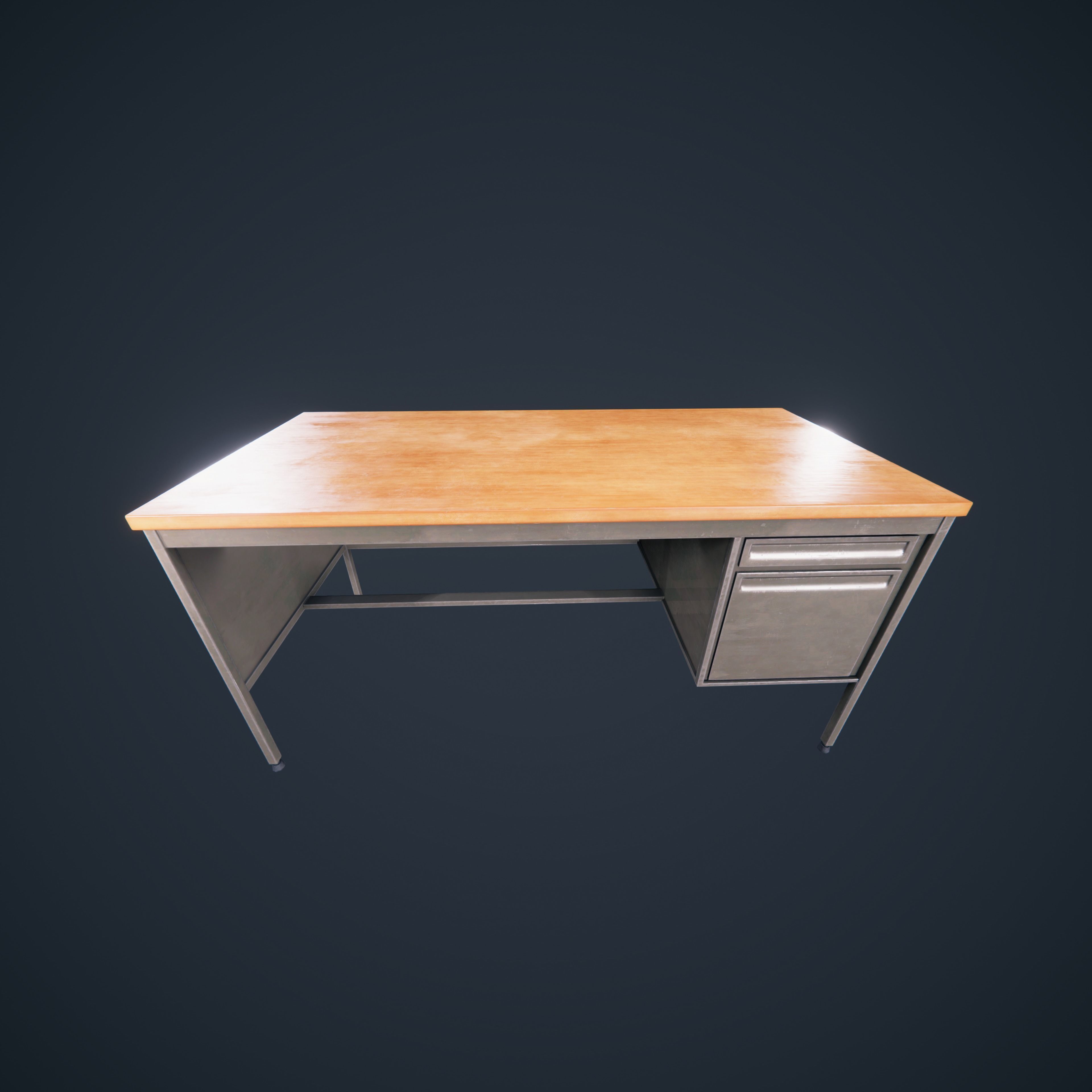 Teacher Desk Classroom VR AR HDRP Low-poly 3D model_10