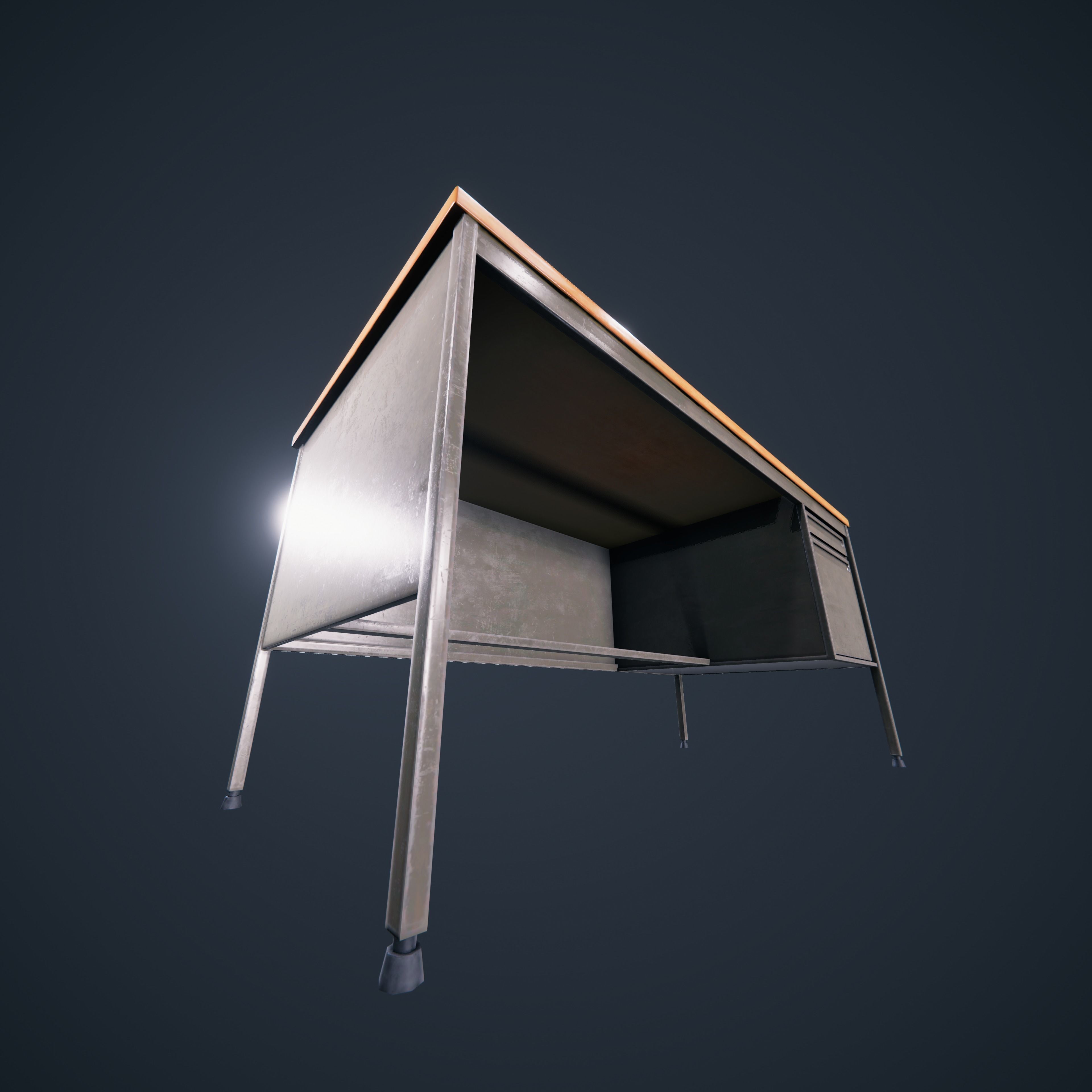 Teacher Desk Classroom VR AR HDRP Low-poly 3D model_2