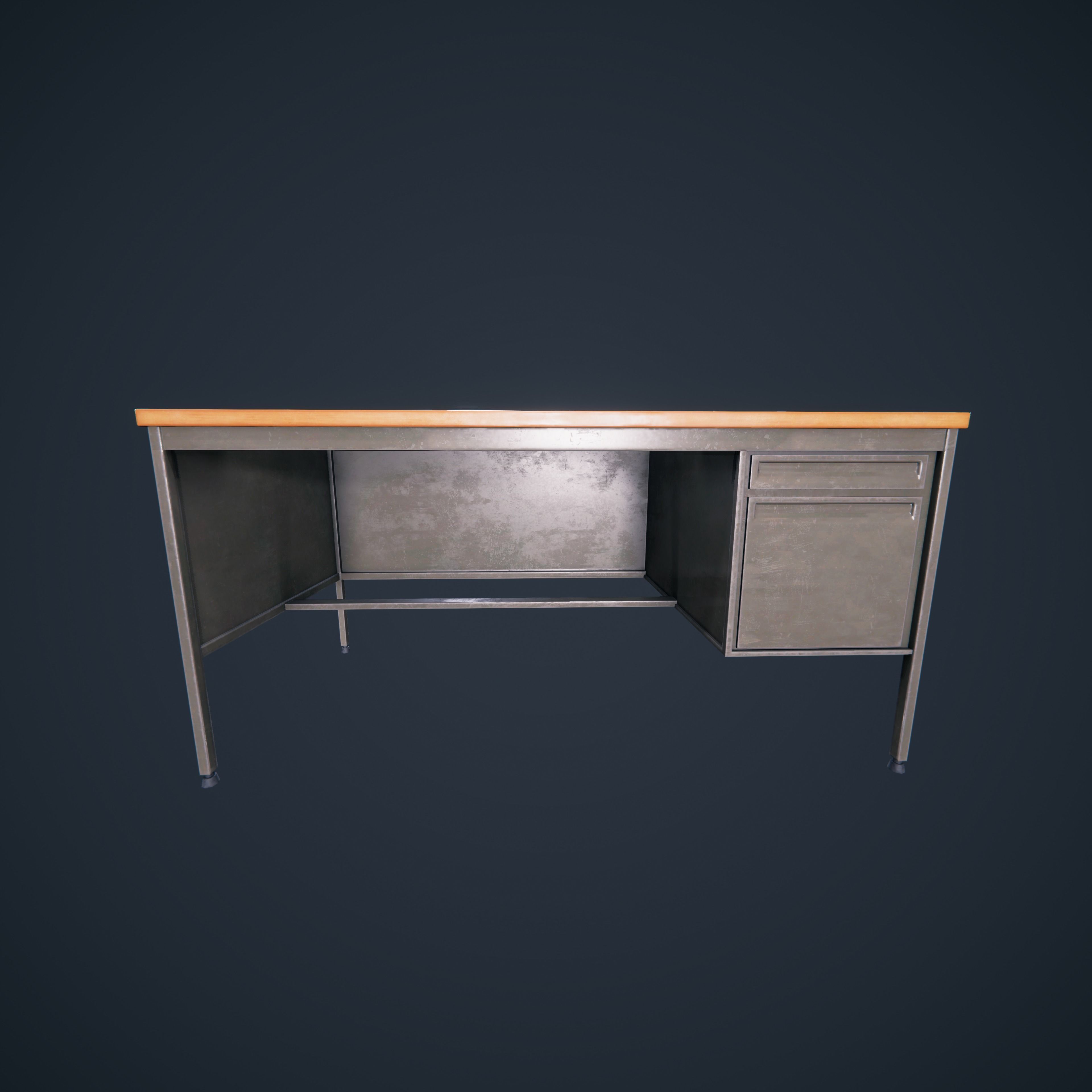 Teacher Desk Classroom VR AR HDRP Low-poly 3D model_5