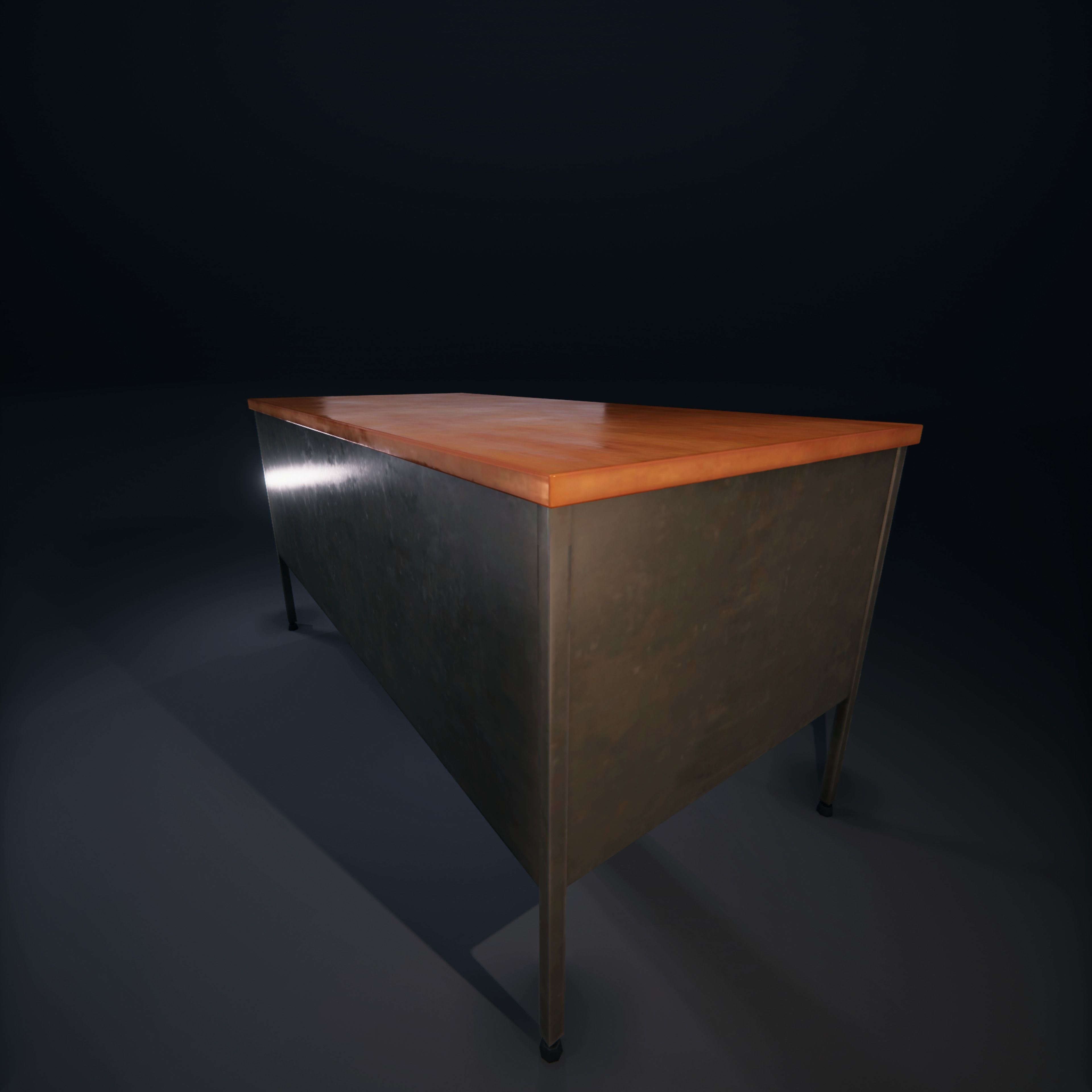 Teacher Desk Classroom VR AR HDRP Low-poly 3D model_16