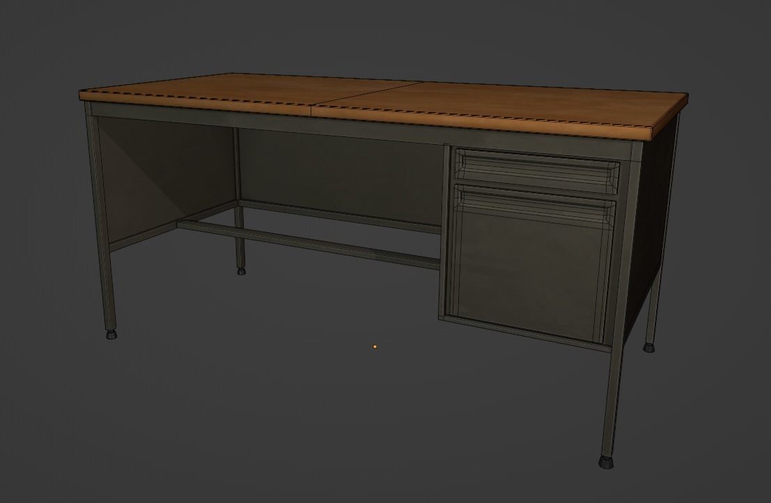 Teacher Desk Classroom VR AR HDRP Low-poly 3D model_18