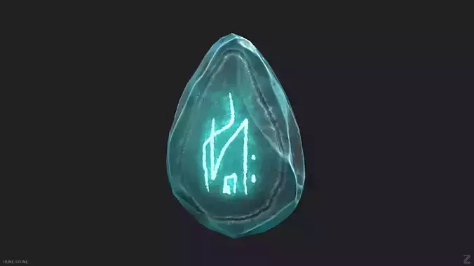 Rune stone Low-poly 3D model
