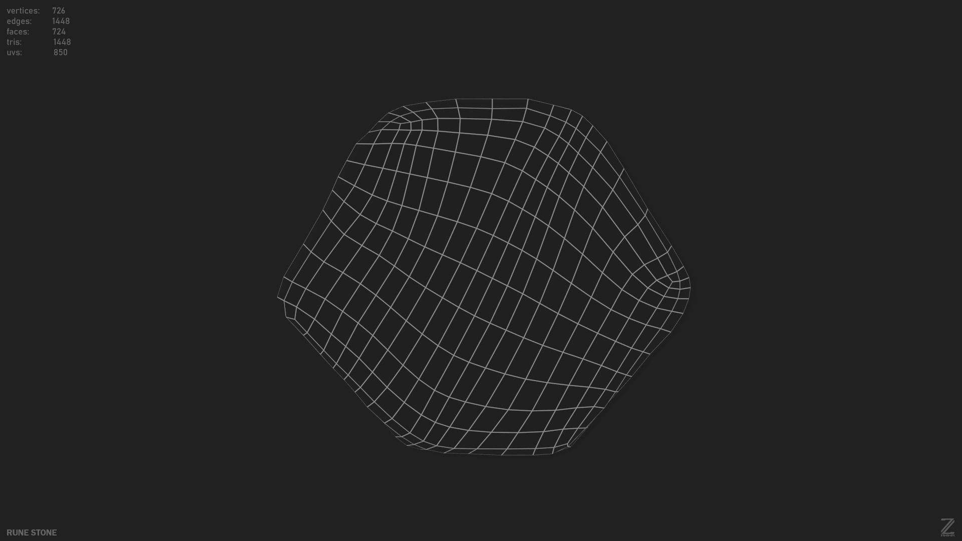 Rune stone Low-poly 3D model_14