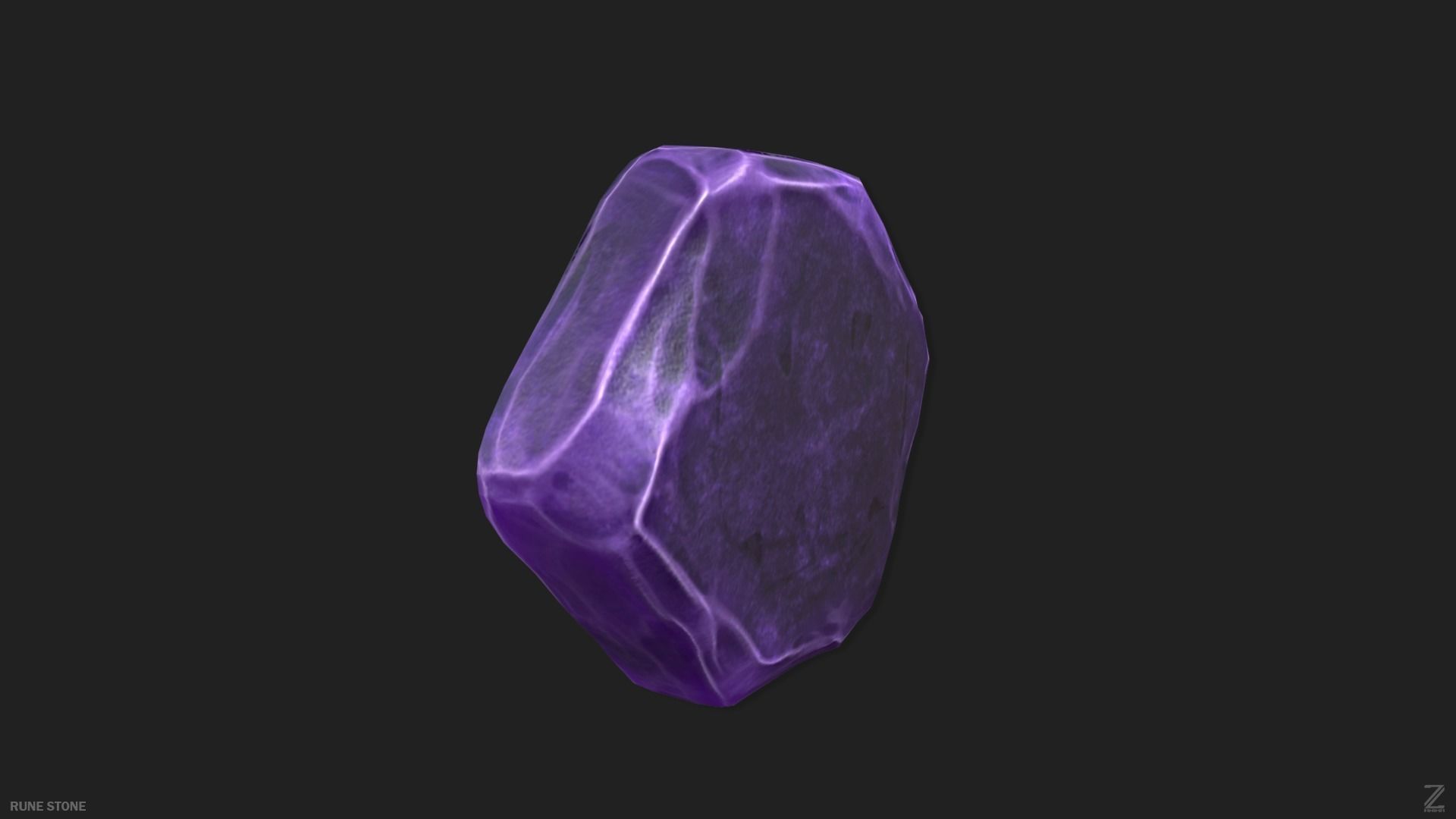 Rune stone Low-poly 3D model_7