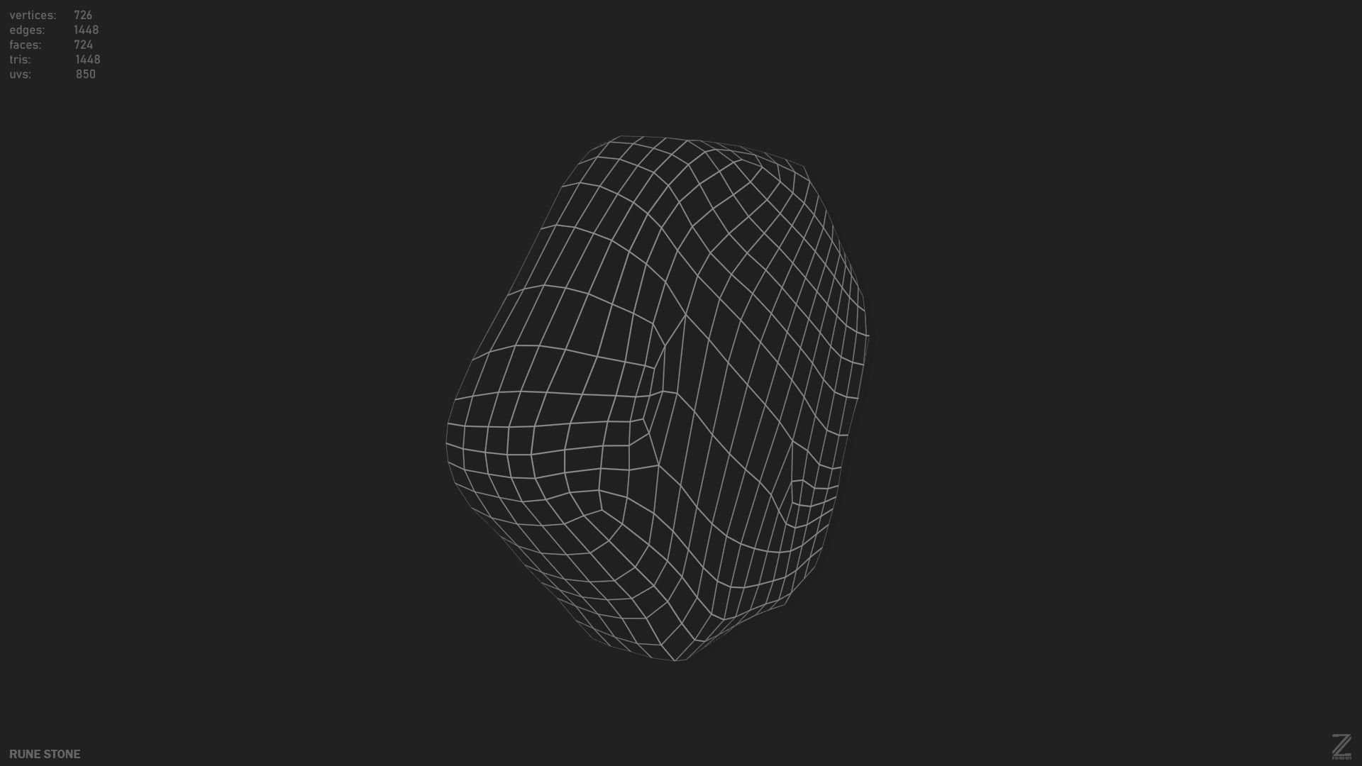 Rune stone Low-poly 3D model_12