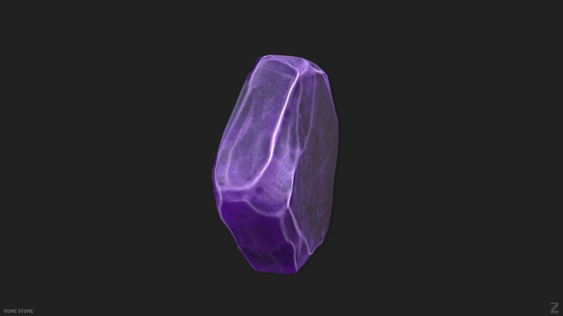 Rune stone Low-poly 3D model_6