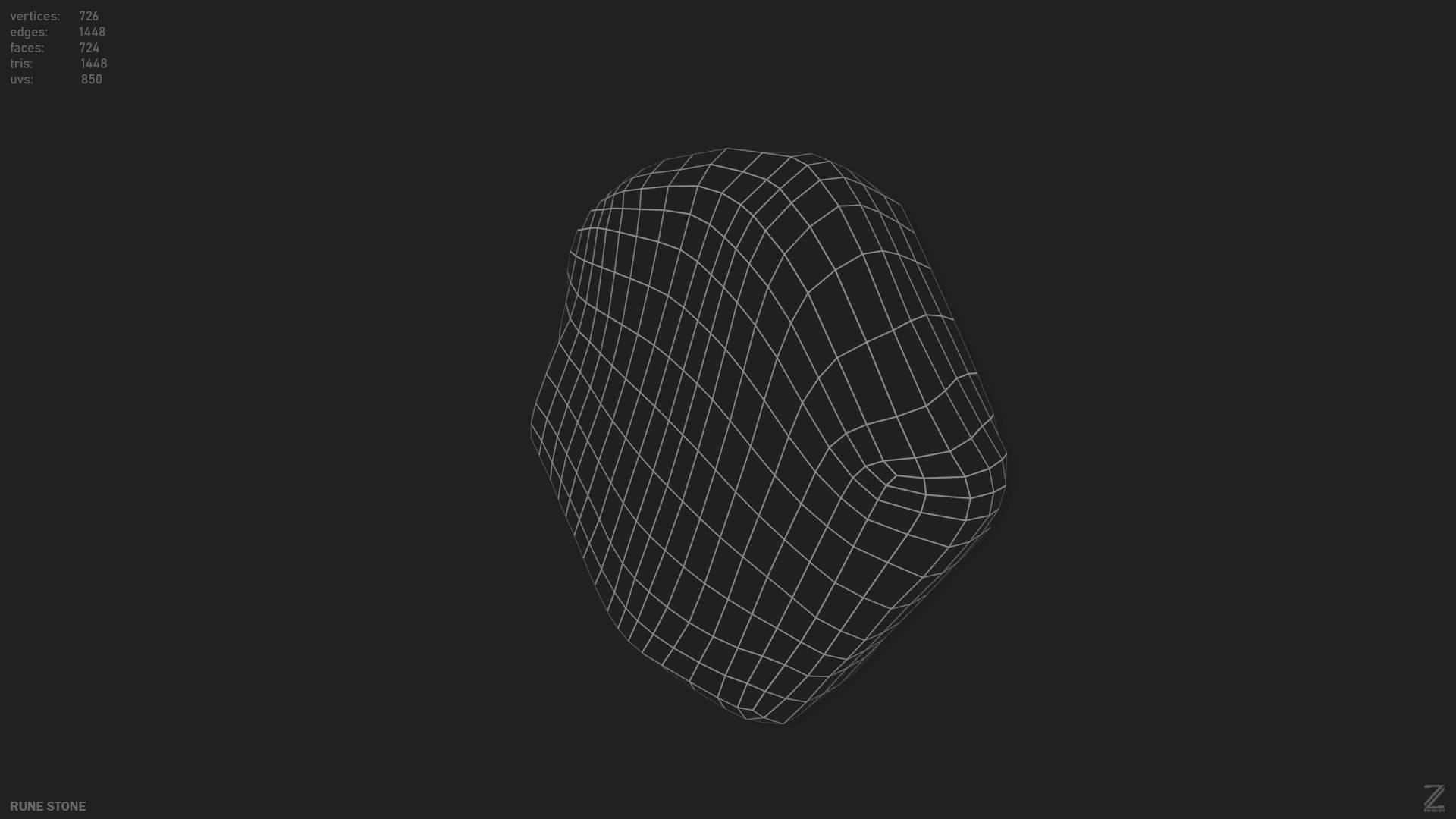 Rune stone Low-poly 3D model_9