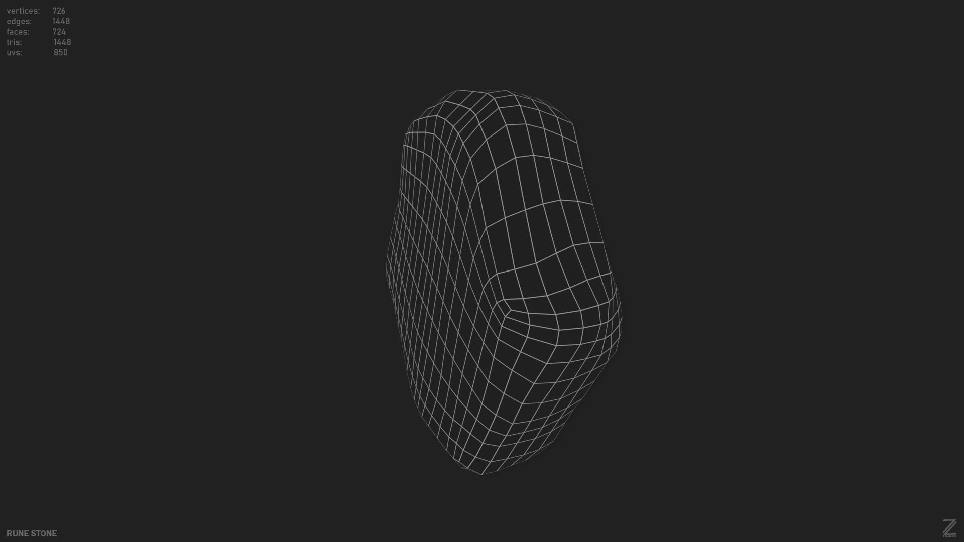 Rune stone Low-poly 3D model_10