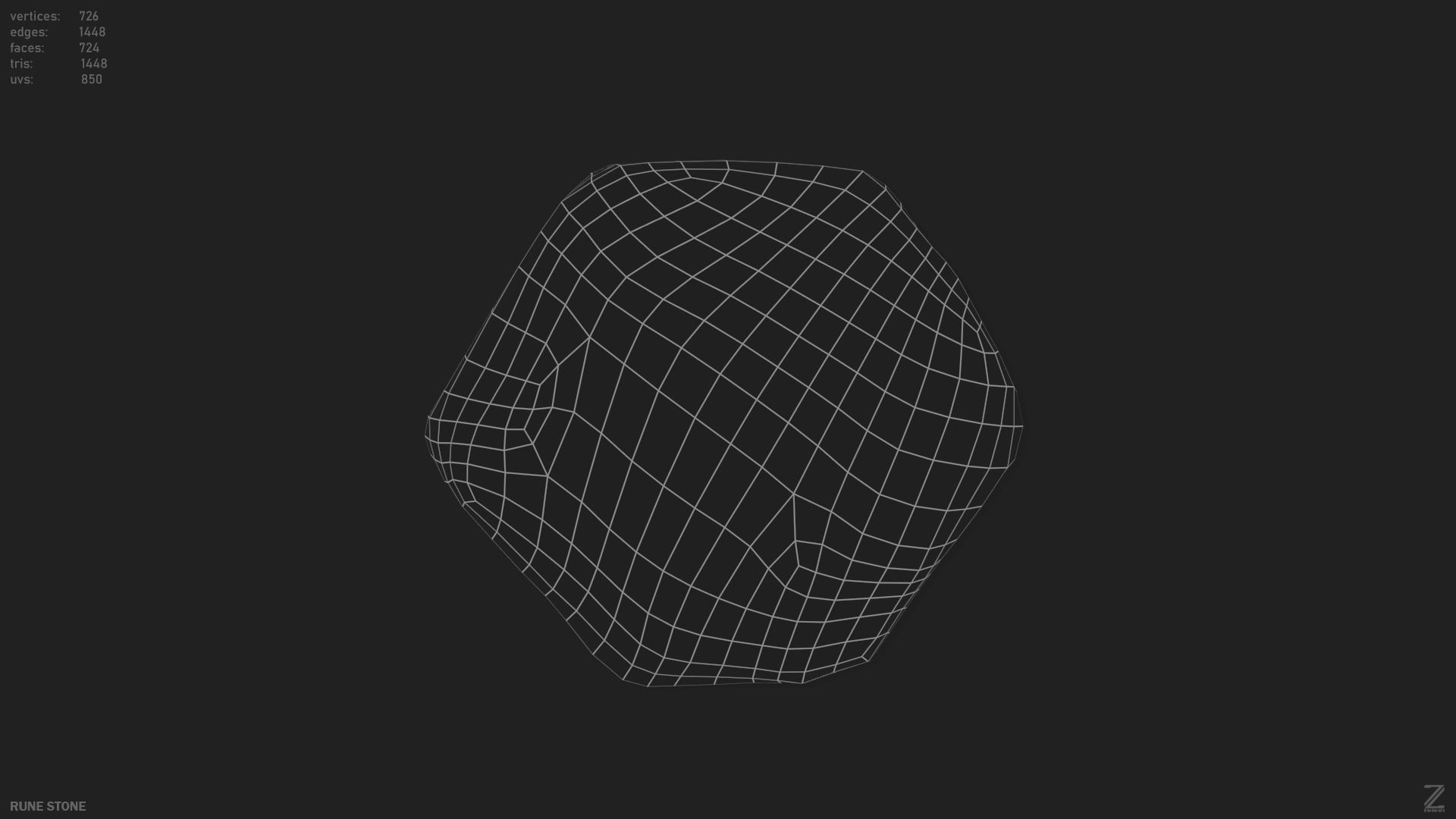 Rune stone Low-poly 3D model_13