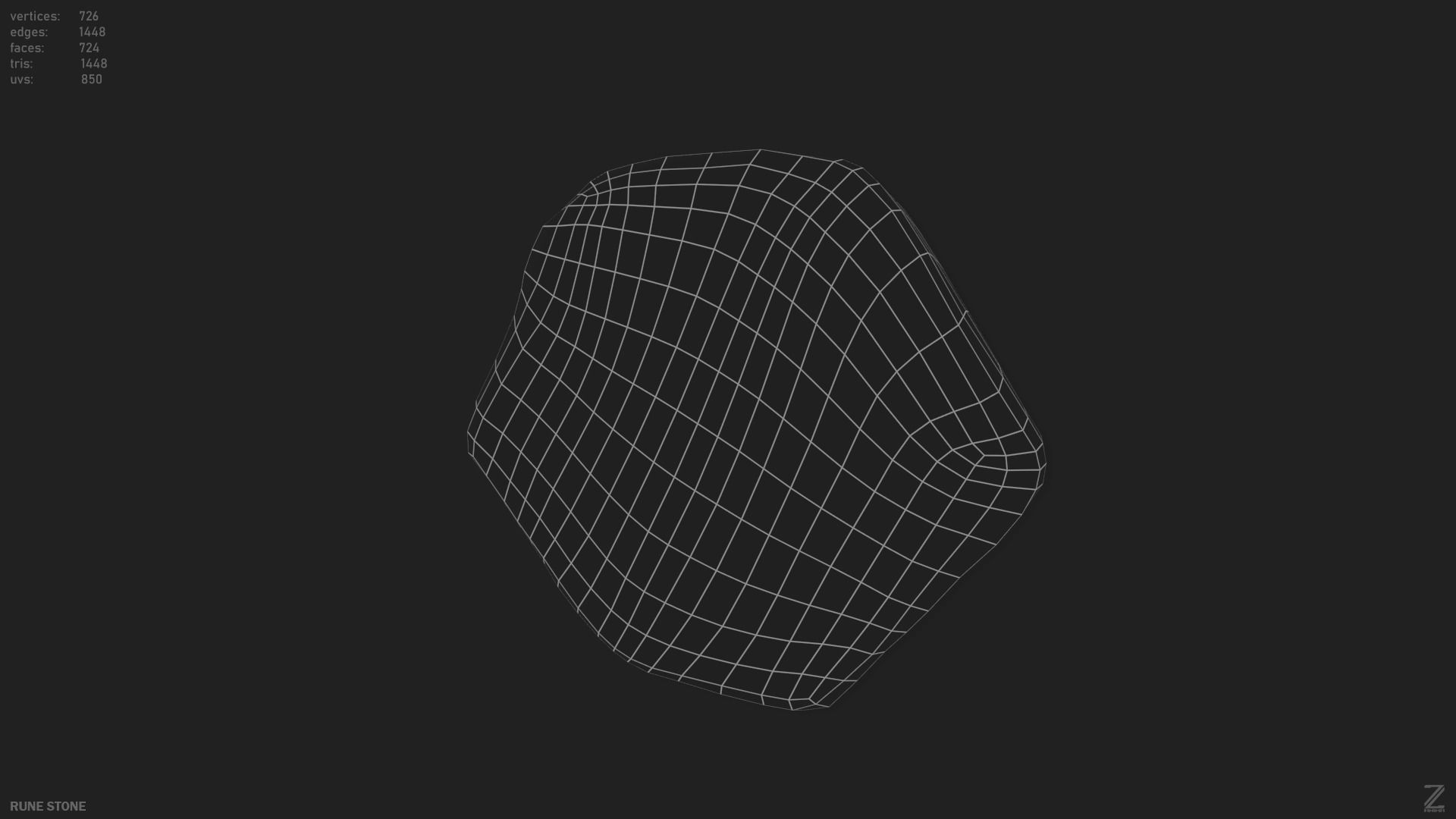 Rune stone Low-poly 3D model_2