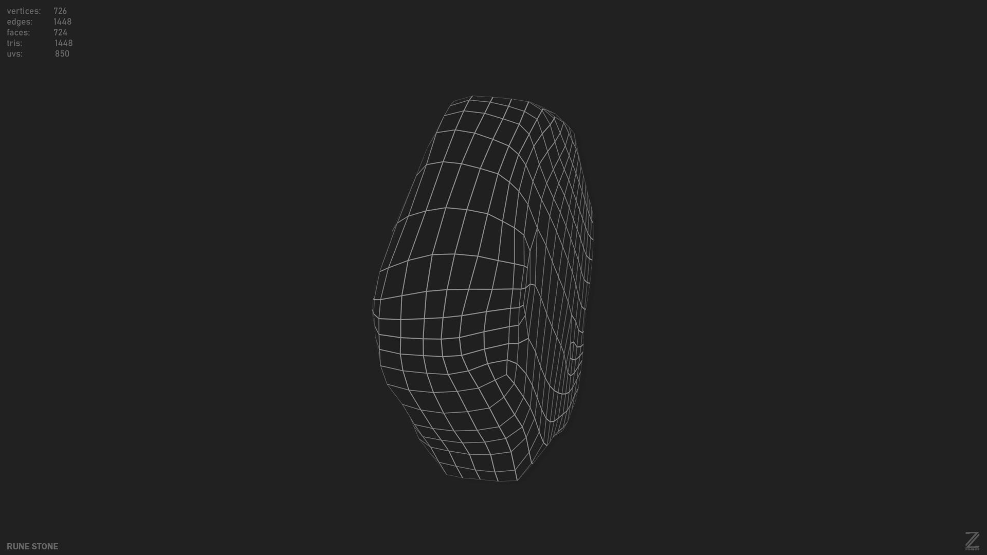 Rune stone Low-poly 3D model_11