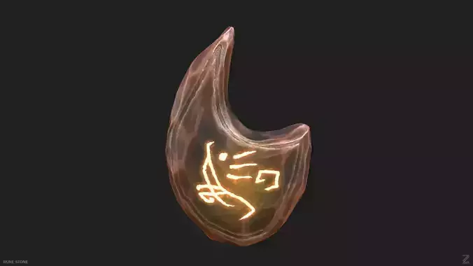 Rune stone Low-poly 3D model