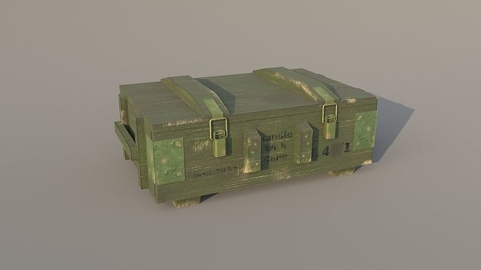 Military Box game-ready Low-poly 3D model