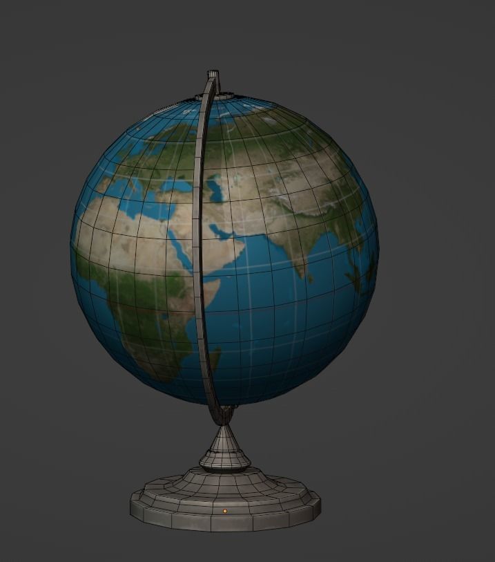 Desk globe world bronze  SchoolRoom HDRP Low-poly 3D model_7