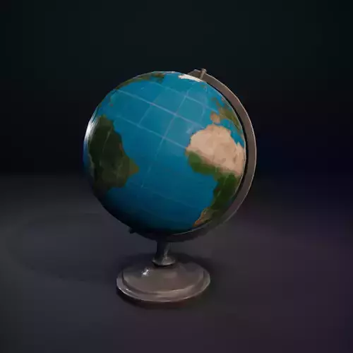 Desk globe world bronze  SchoolRoom HDRP Low-poly 3D model