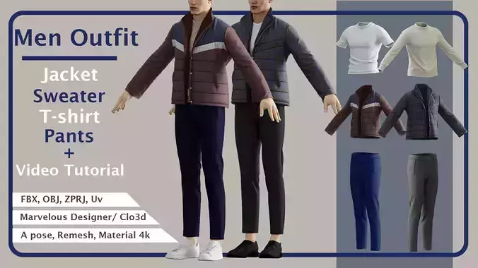 Men Chic Classic Outfit  with marvelous PLUS Video tutorial