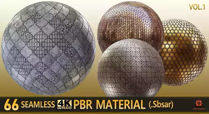 66 Seamless 4K Tile PBR Material Vol1