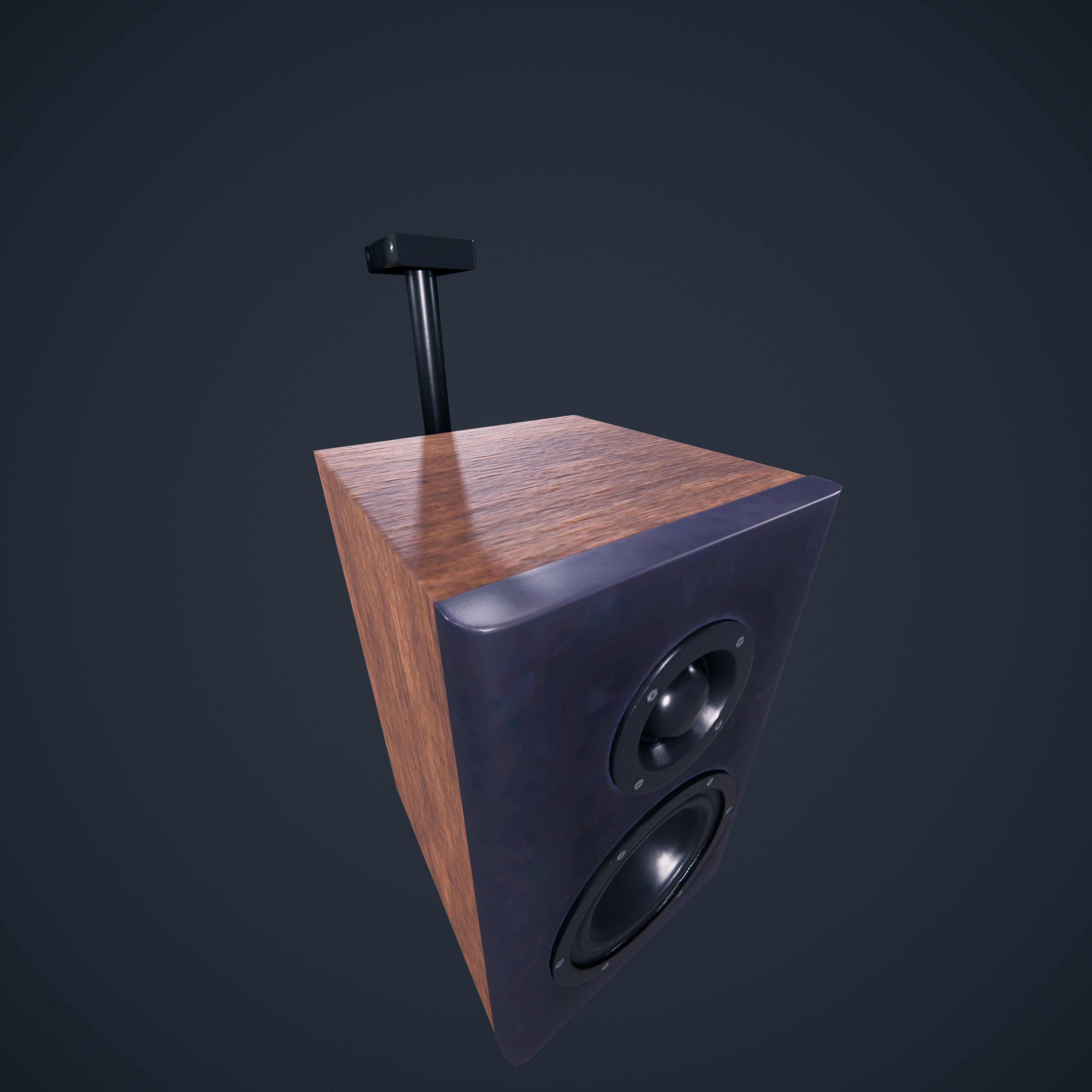 Wall Speaker SchoolRoom Low-poly 3D model_1