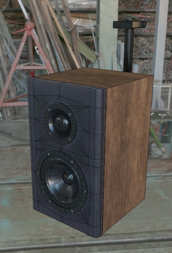 Wall Speaker SchoolRoom Low-poly 3D model_12
