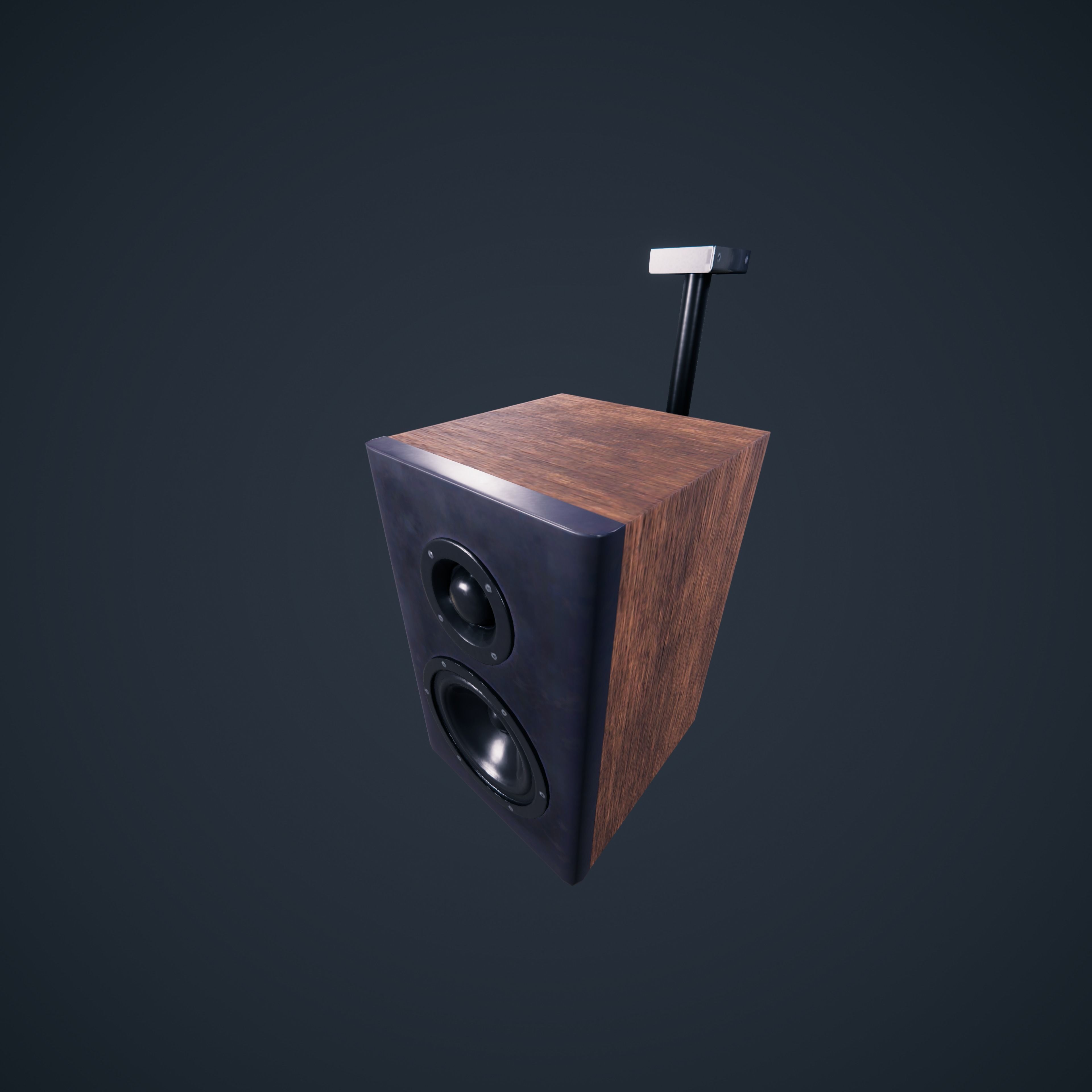 Wall Speaker SchoolRoom Low-poly 3D model_5