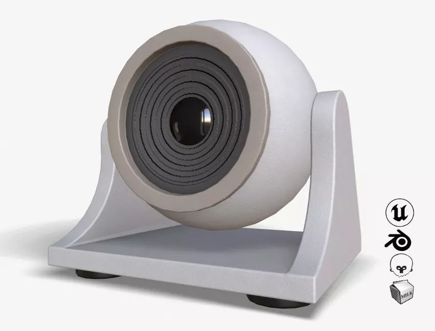 Vintage Webcam Low-poly 3D model_0