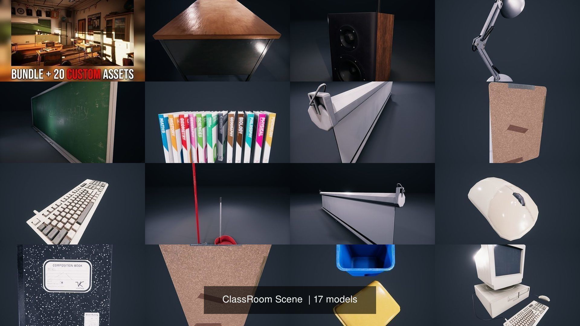 ClassRoom Scene 3D Model Collection_14