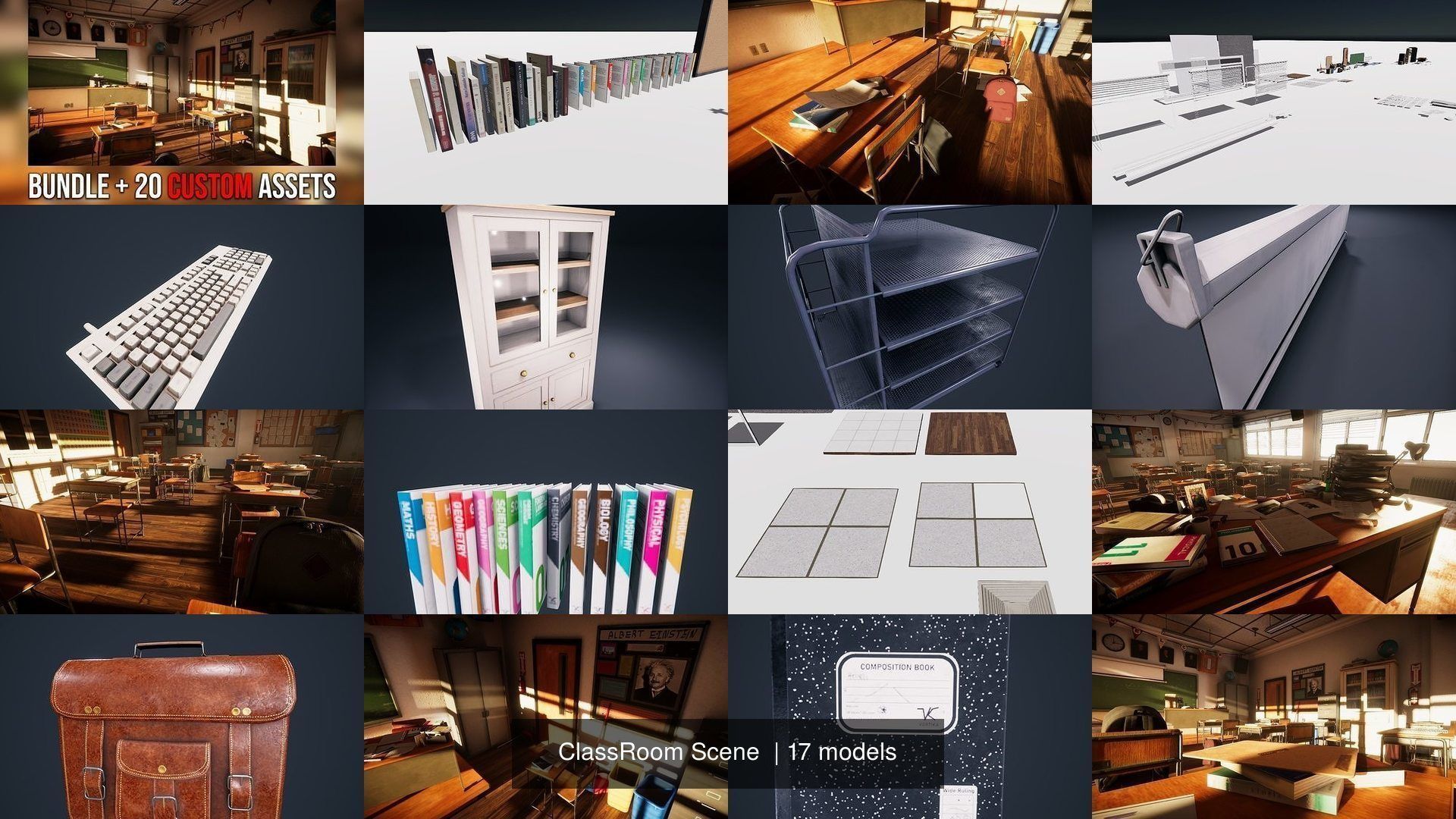ClassRoom Scene 3D Model Collection_3
