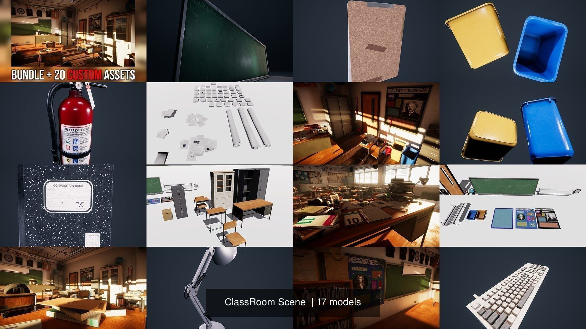 ClassRoom Scene 3D Model Collection_5