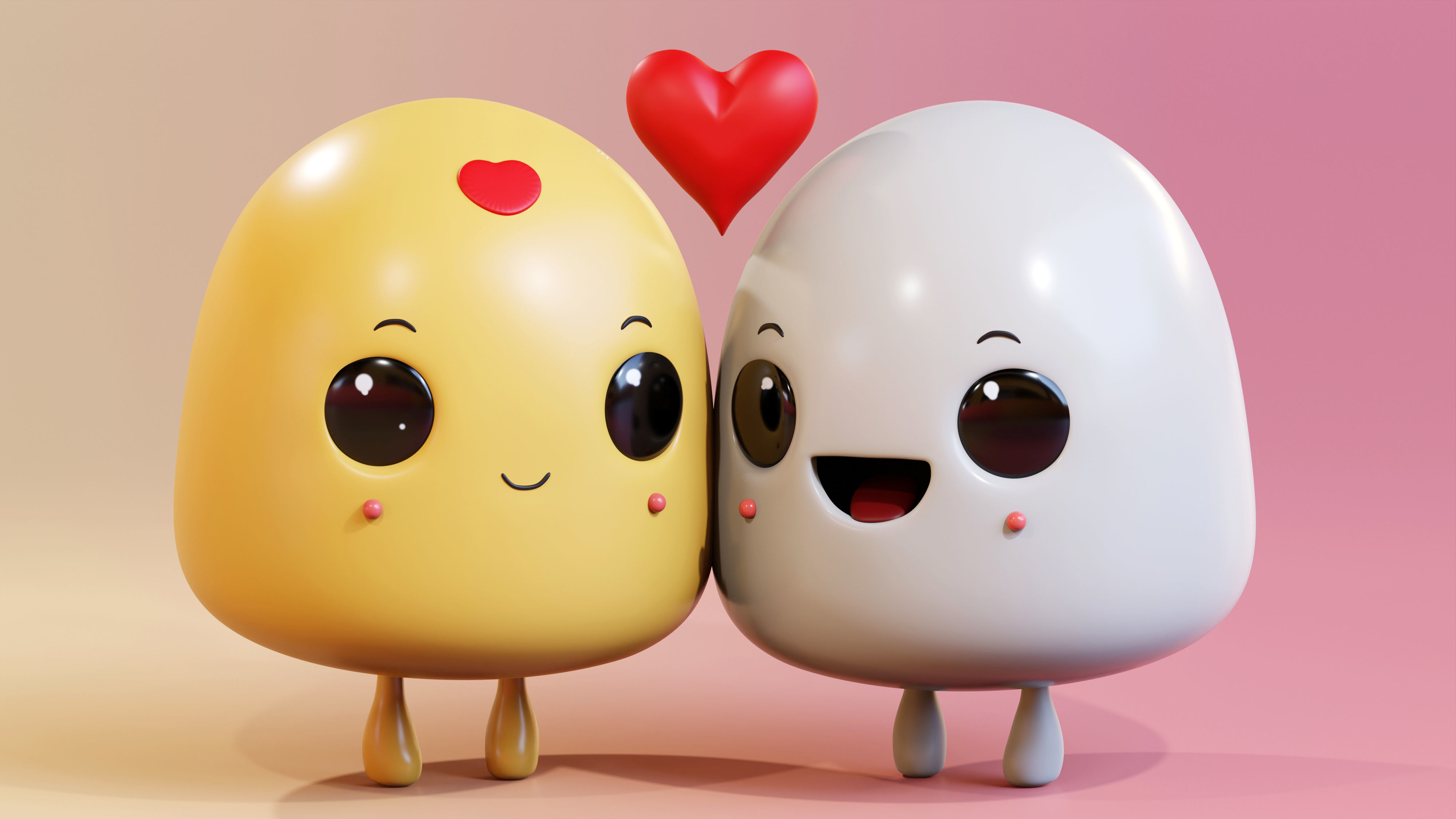 Simple Cute Emoji Couple 3D model_11