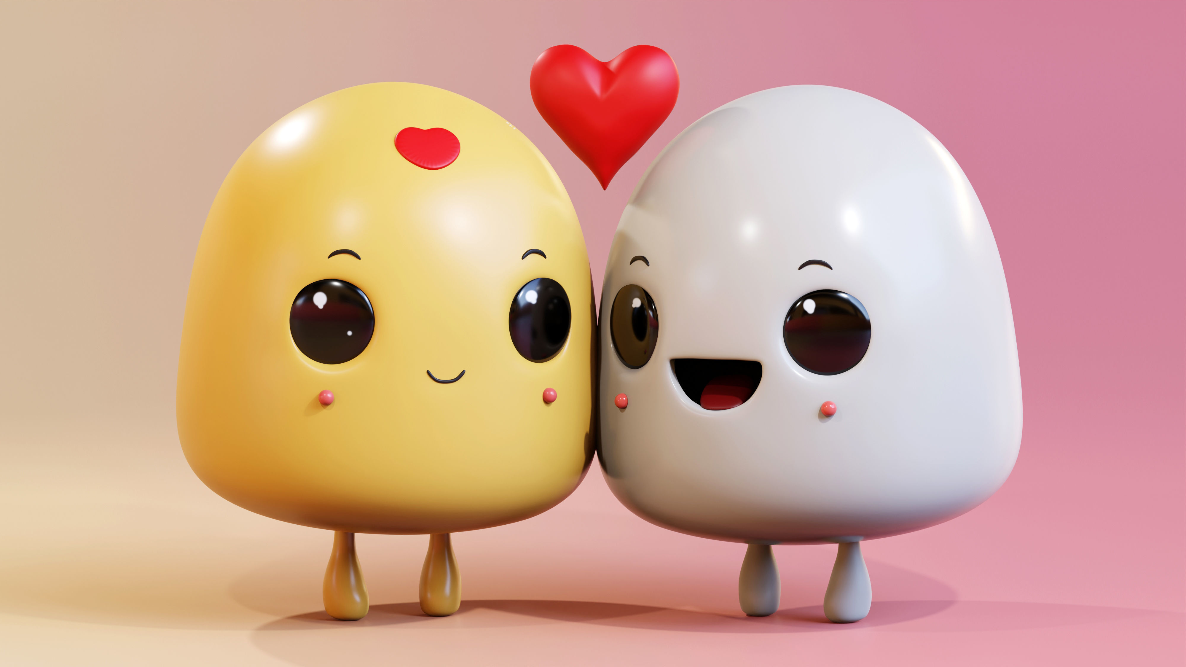 Simple Cute Emoji Couple 3D model_6