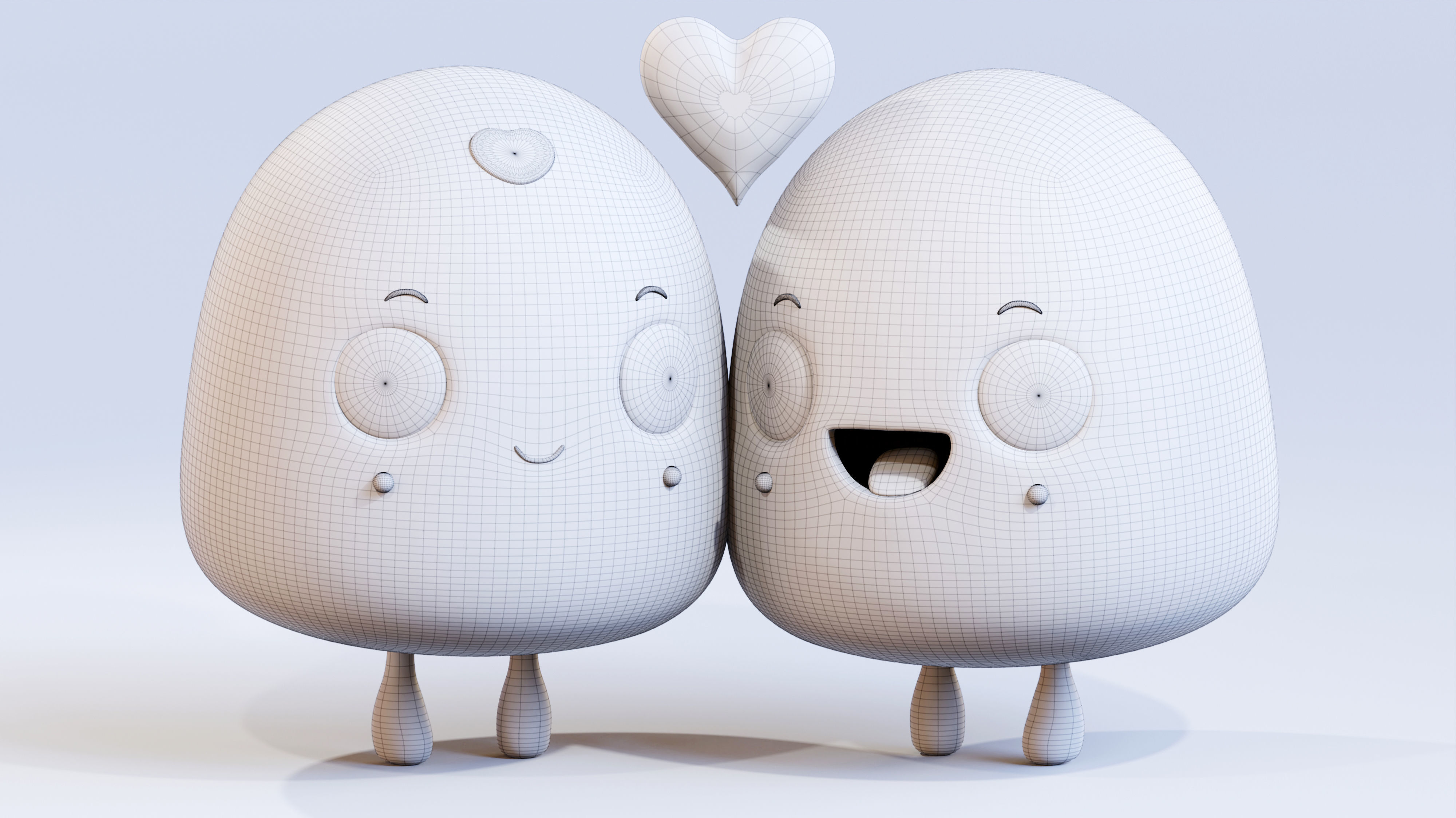 Simple Cute Emoji Couple 3D model_19