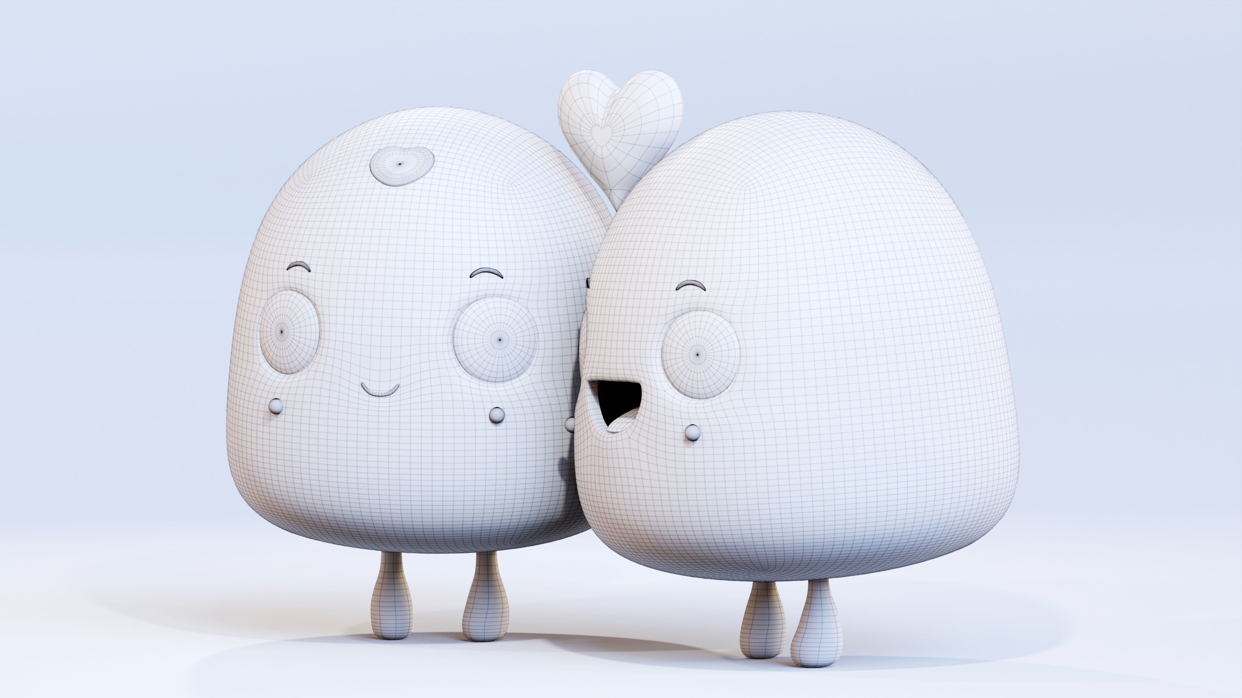 Simple Cute Emoji Couple 3D model_3