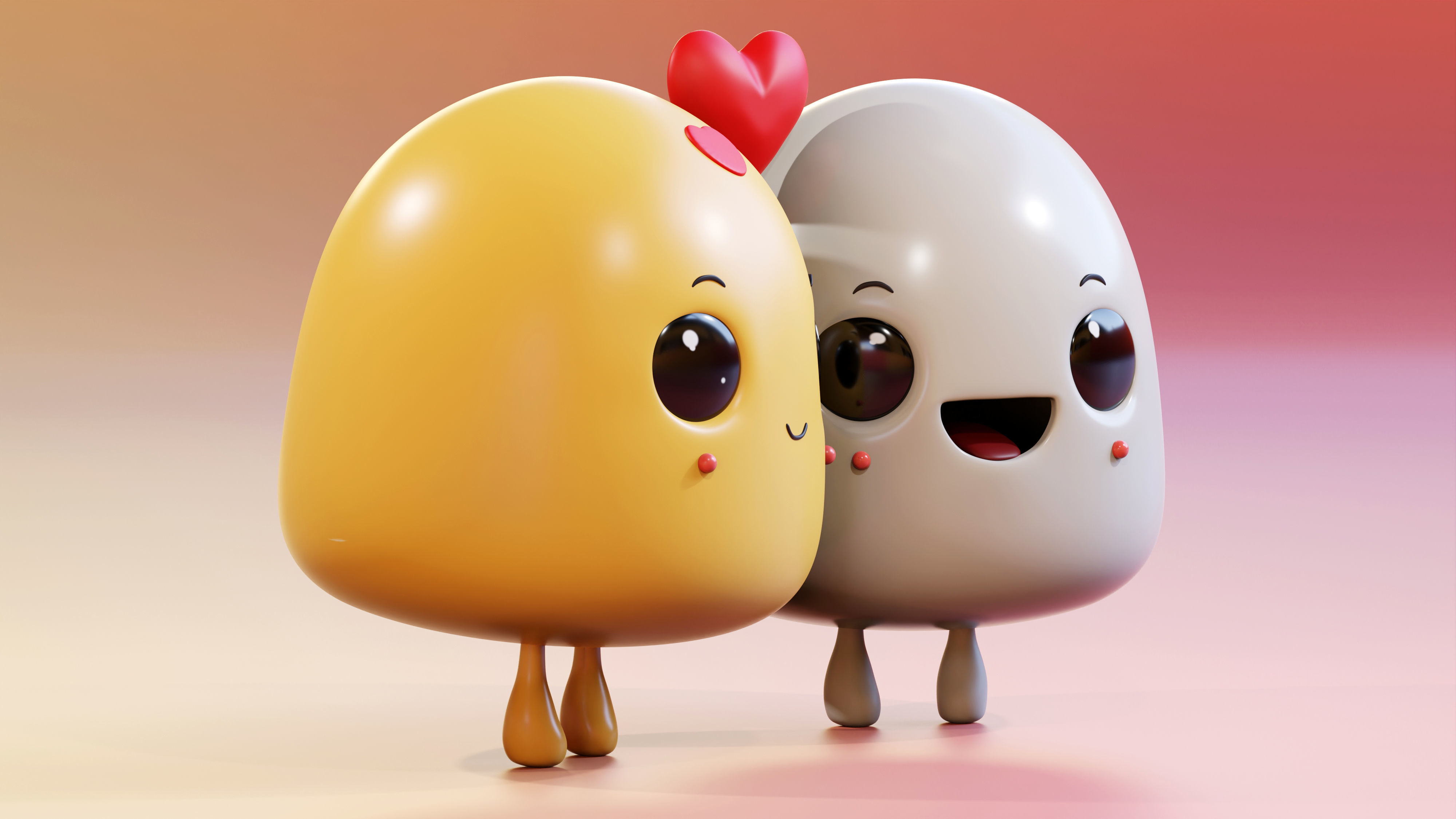 Simple Cute Emoji Couple 3D model_12