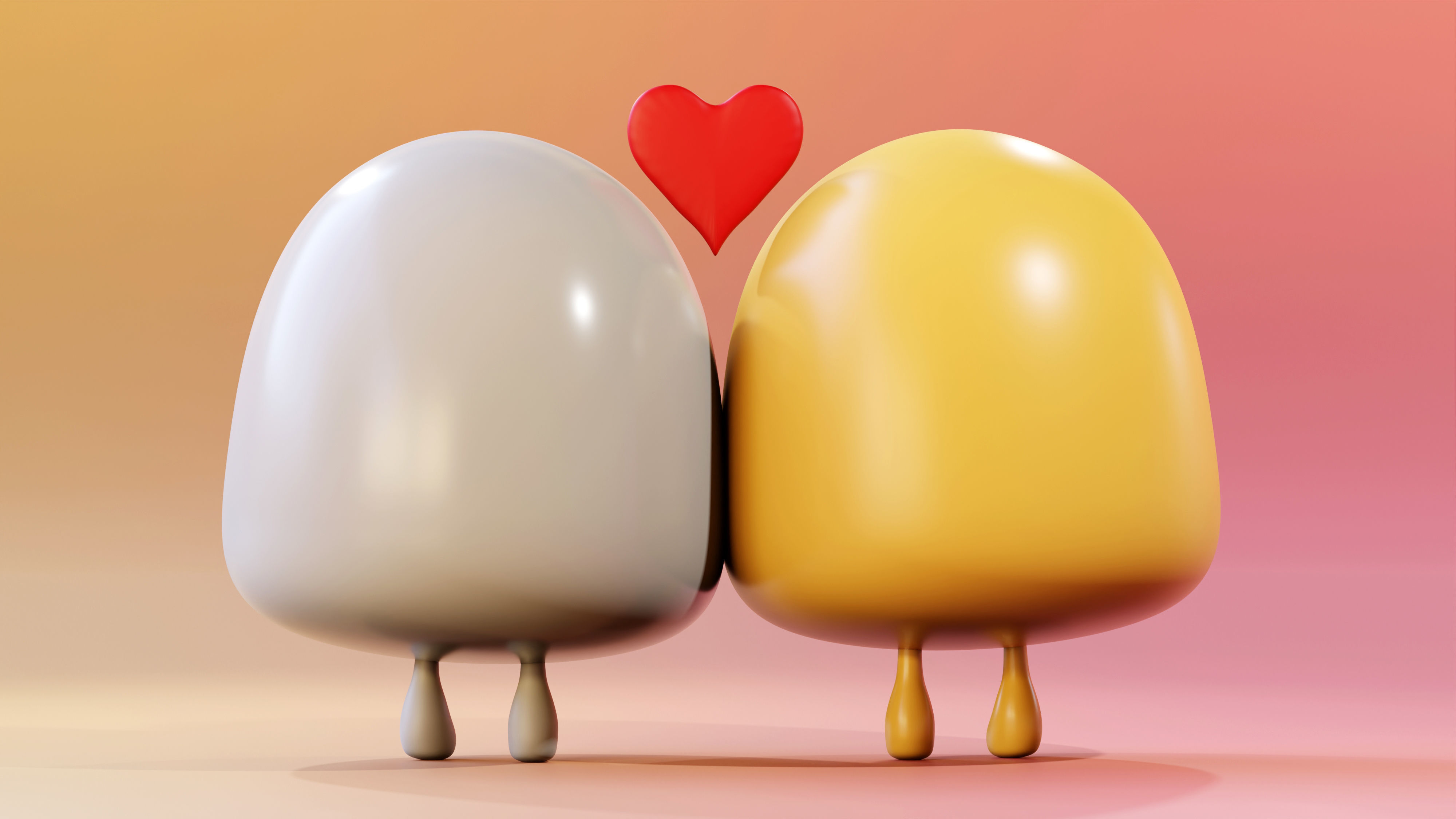 Simple Cute Emoji Couple 3D model_7