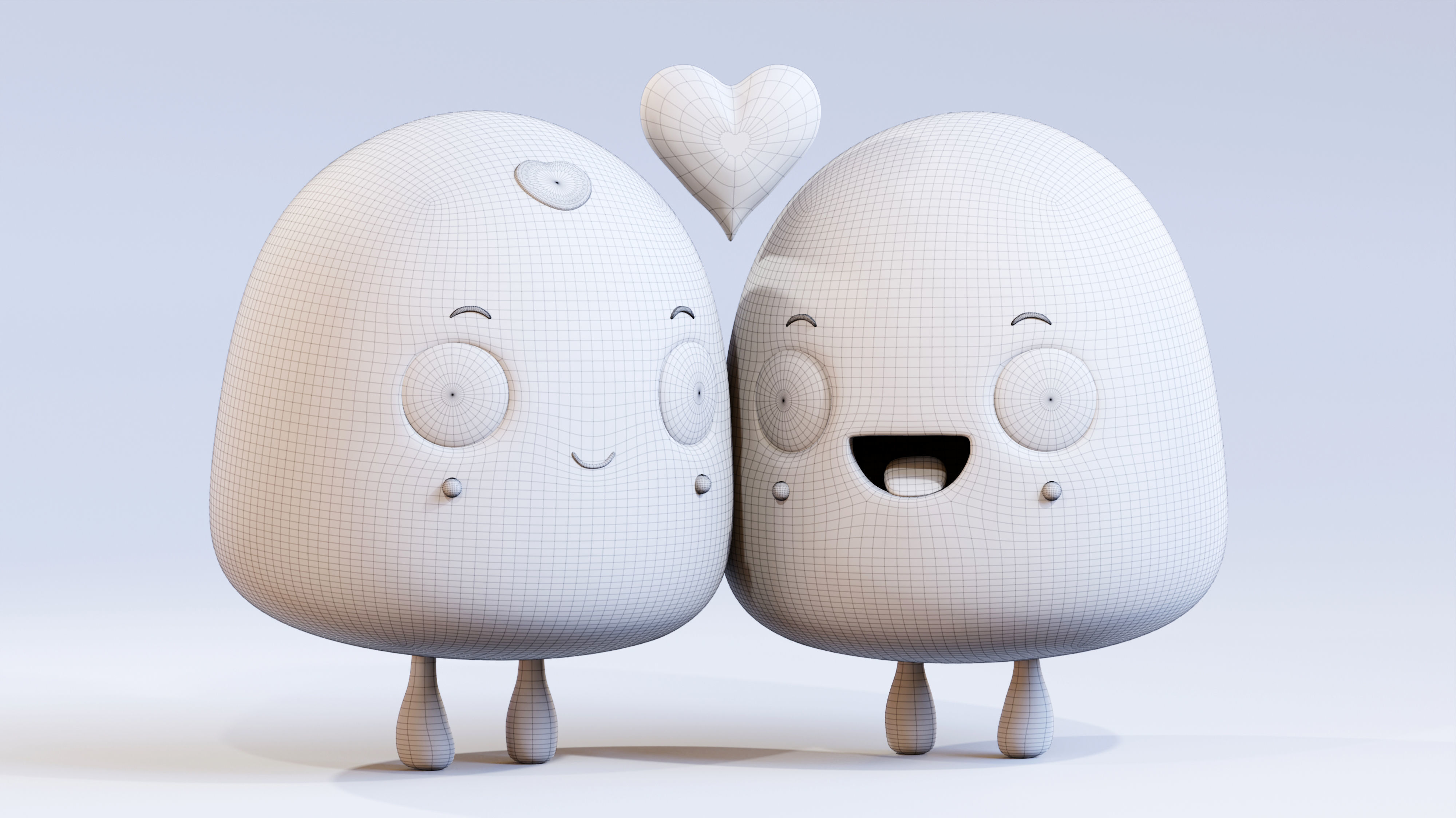 Simple Cute Emoji Couple 3D model_18