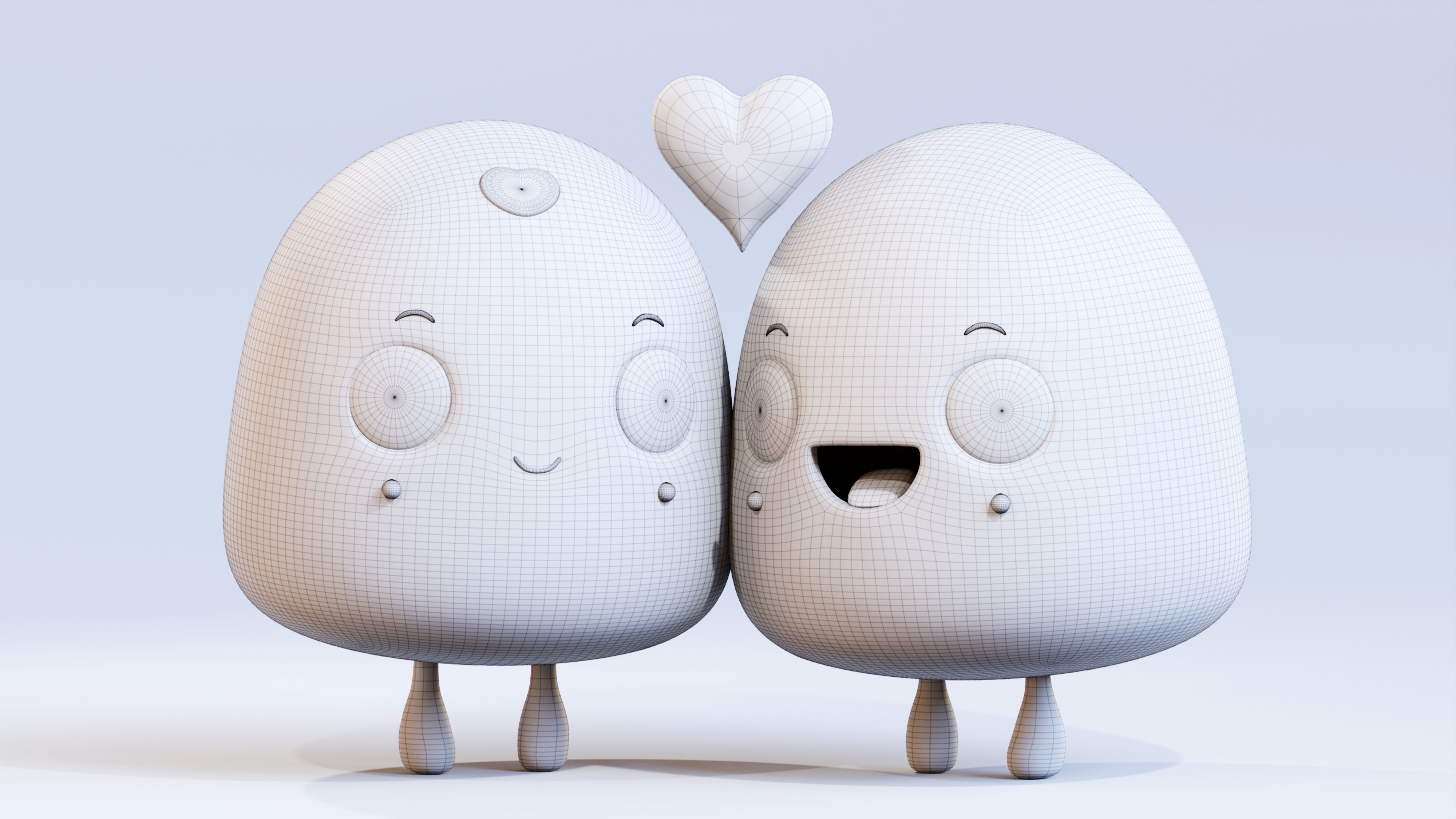 Simple Cute Emoji Couple 3D model_14