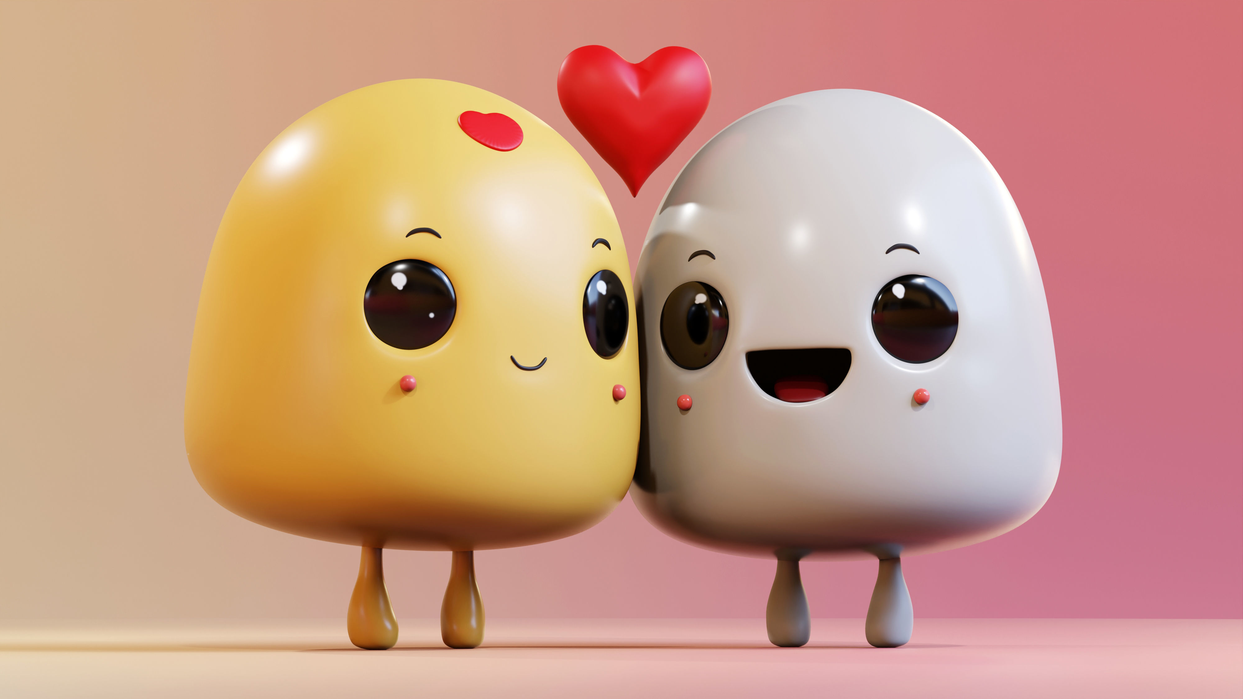 Simple Cute Emoji Couple 3D model_5