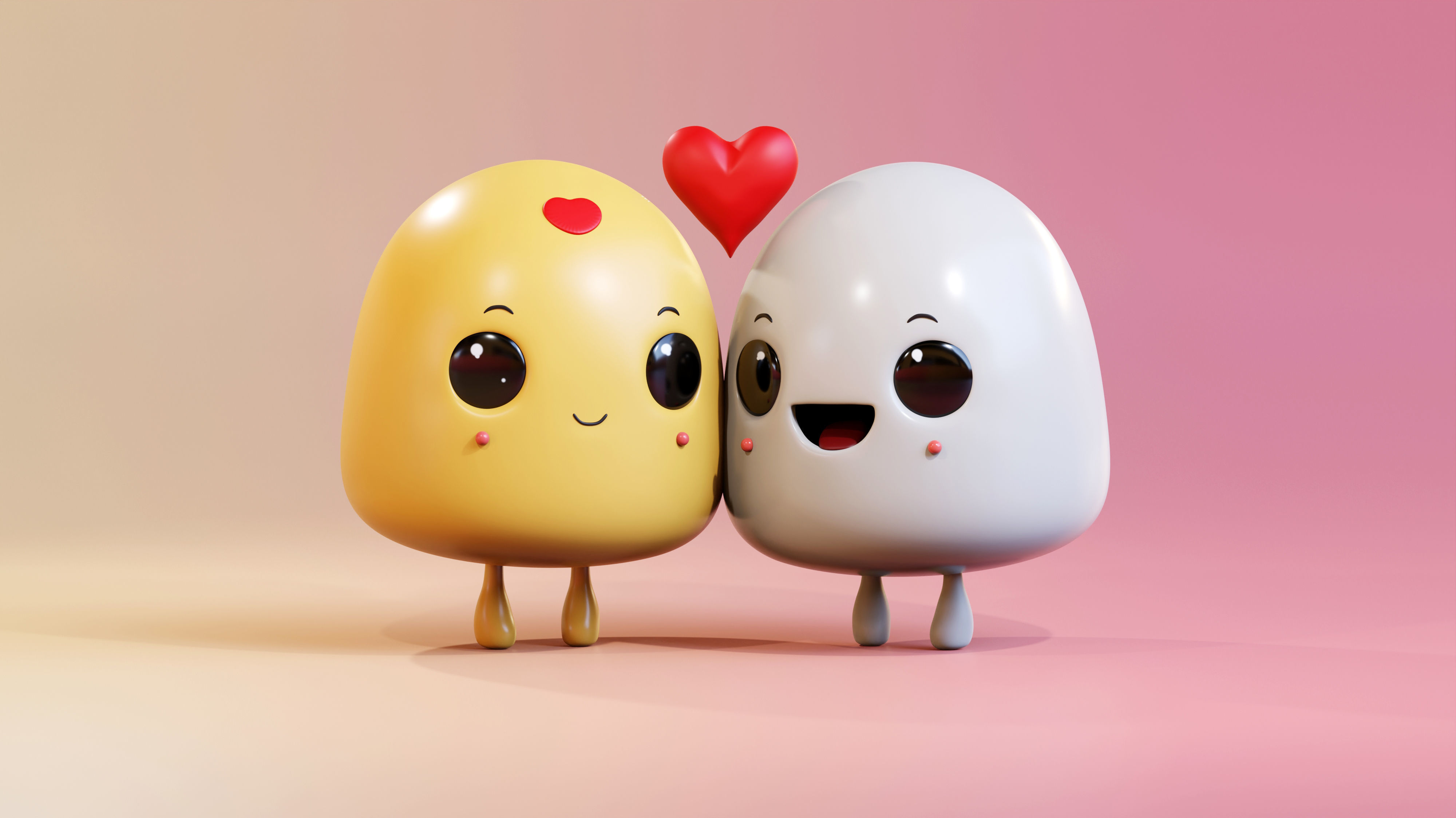 Simple Cute Emoji Couple 3D model_8