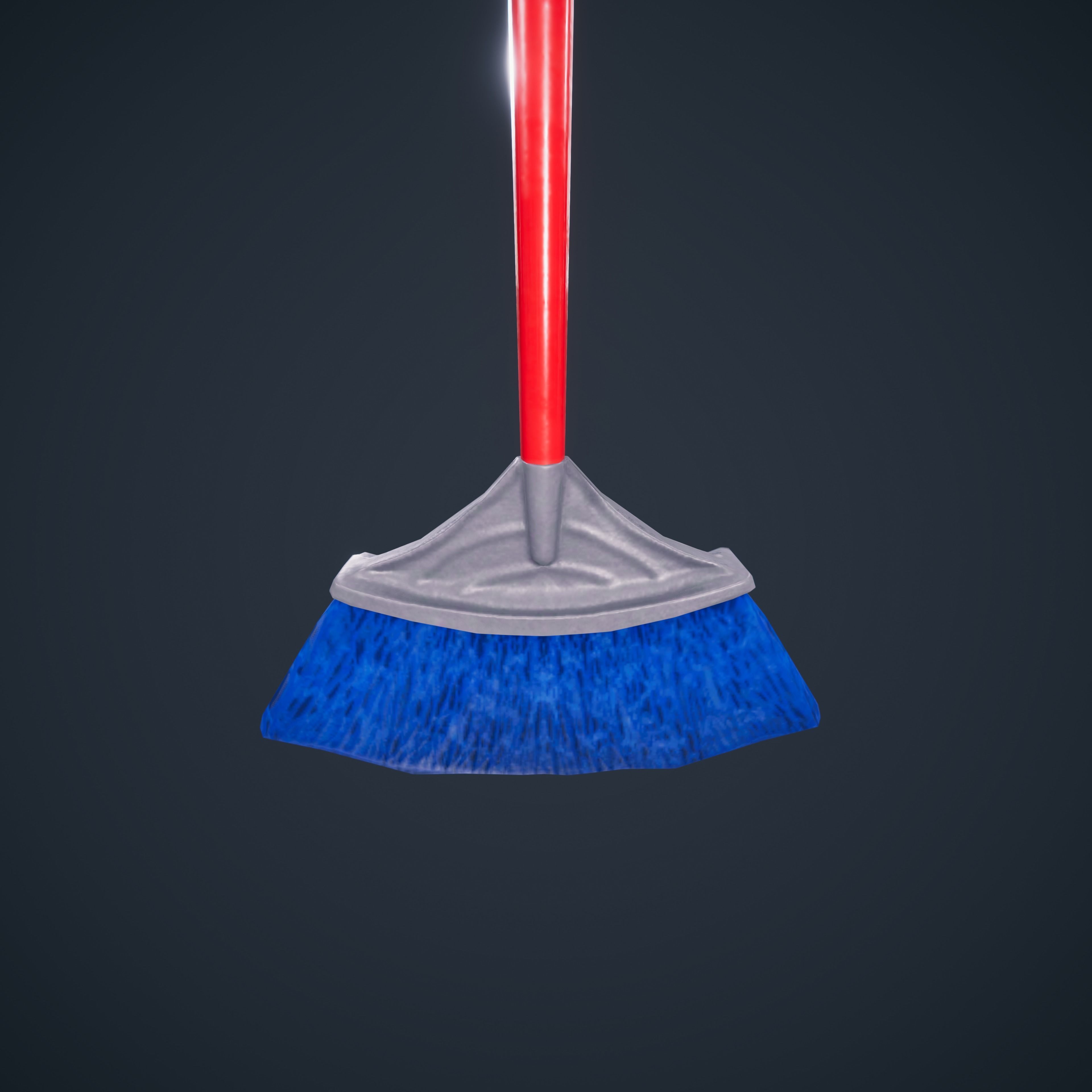 Broom And DustPan HDRP Classroom AR VR Low-poly 3D model_13