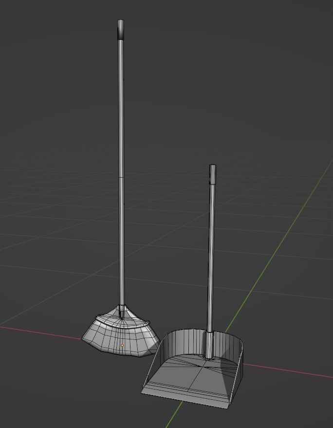 Broom And DustPan HDRP Classroom AR VR Low-poly 3D model_7