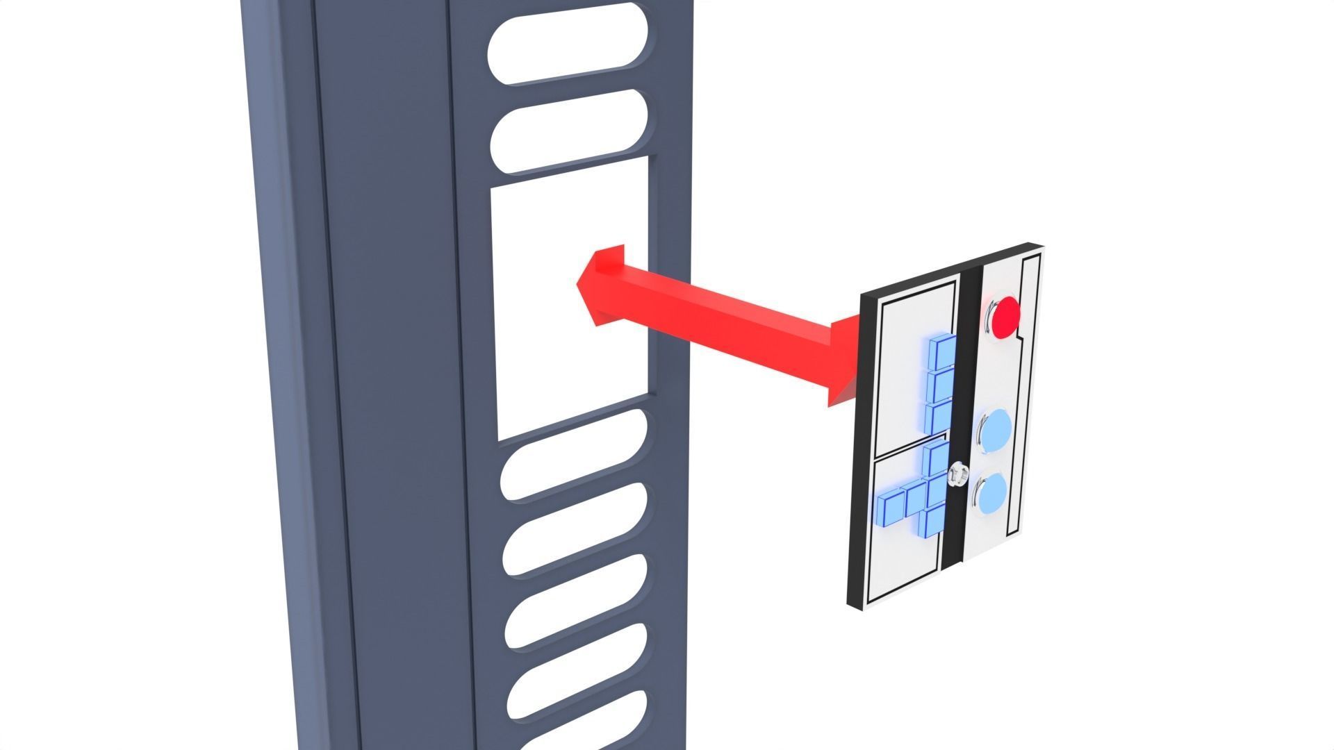 Death Star Hallway Door 1-12 scale Blackseries 3D print model_30