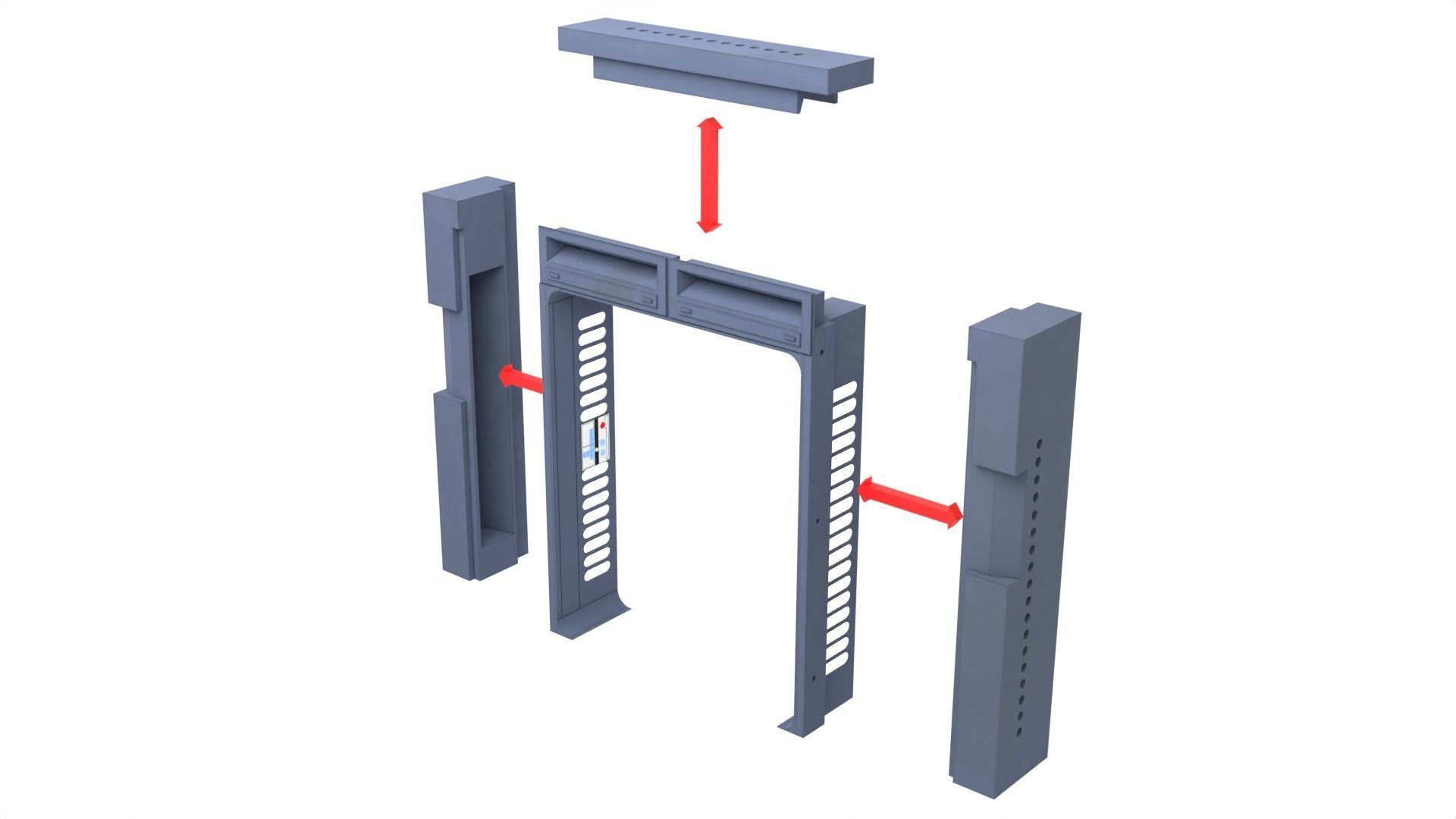 Death Star Hallway Door 1-12 scale Blackseries 3D print model_32